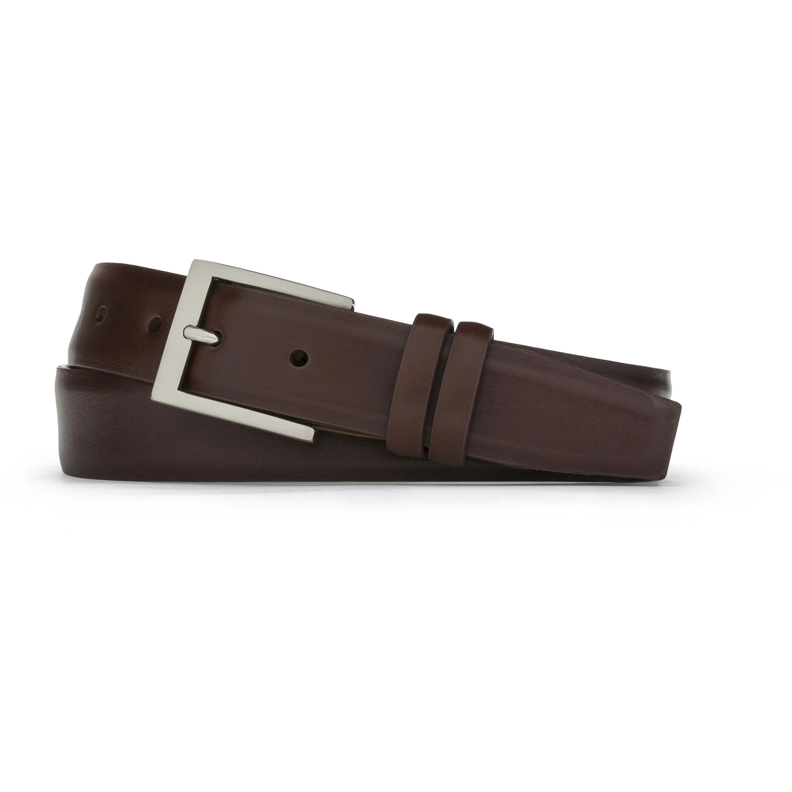 1 1/4" Semi-Matte Calfskin Belt with Brushed Nickel Buckle - Image 2