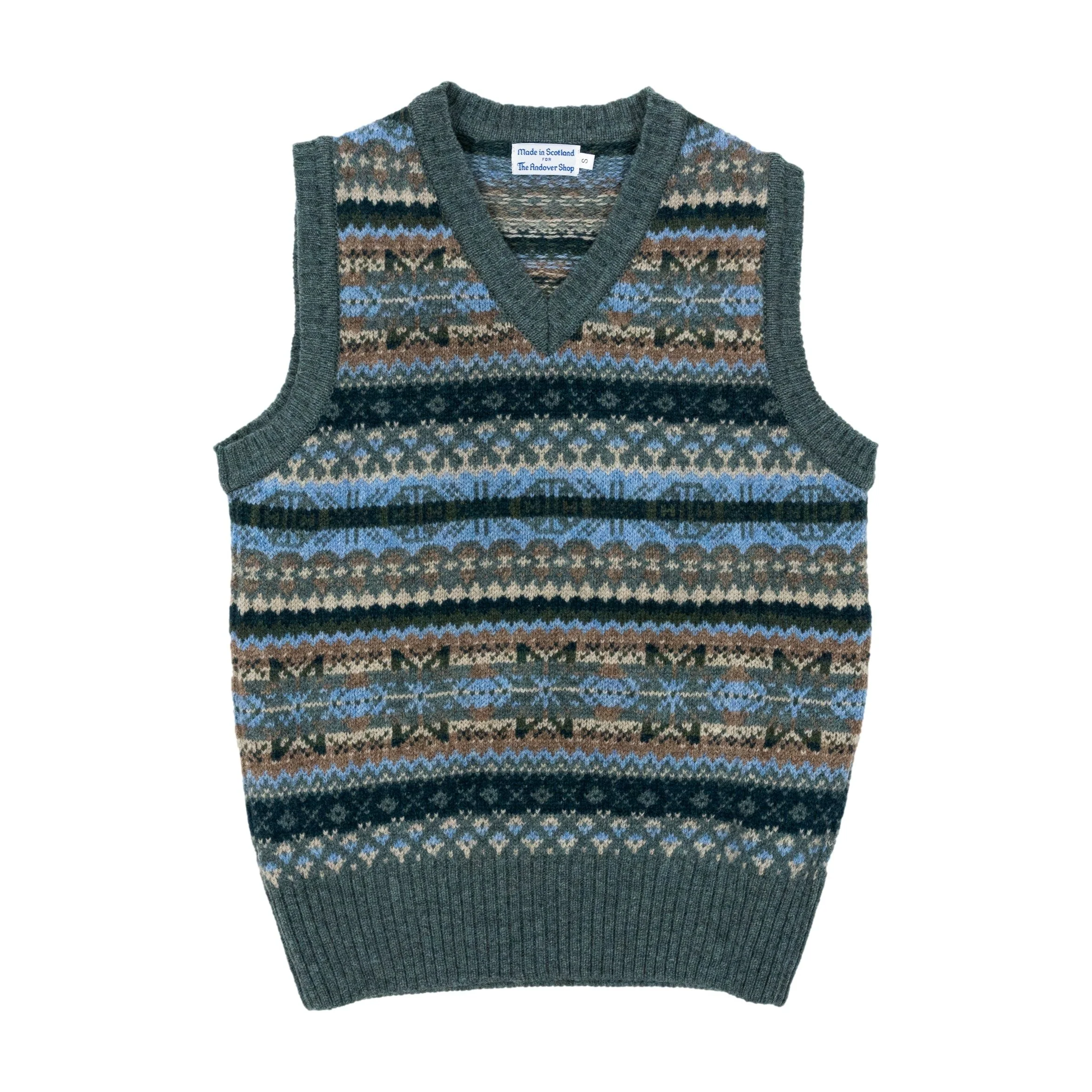 100% Wool Fairisle V-Neck Sweater Vest - Image 4