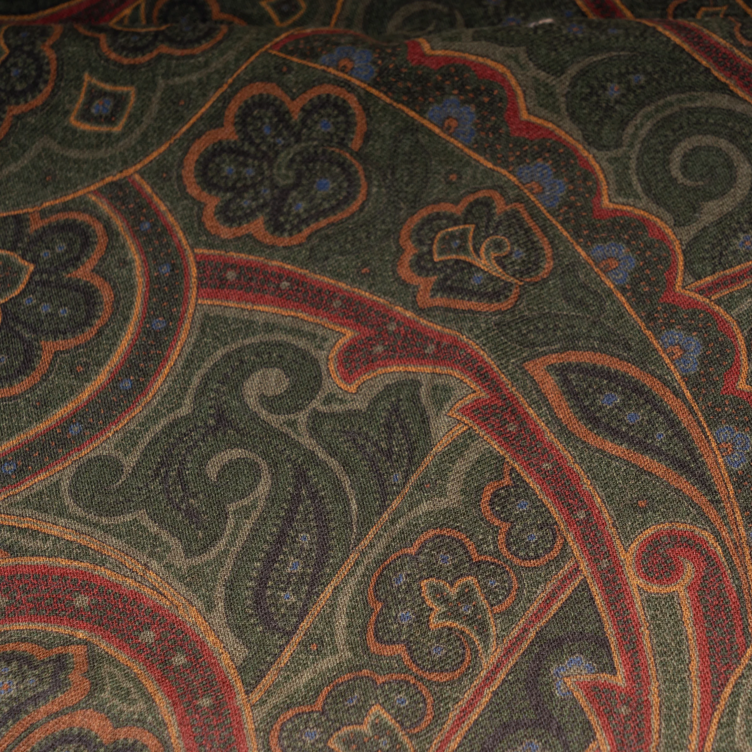 100% Wool Paisley and Duck Printed Scarf - Image 4
