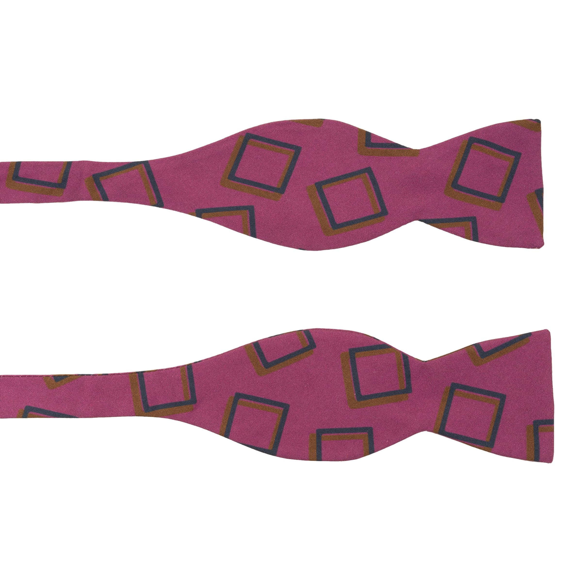 3D Box Pattern Silk Bow Tie - Image 3