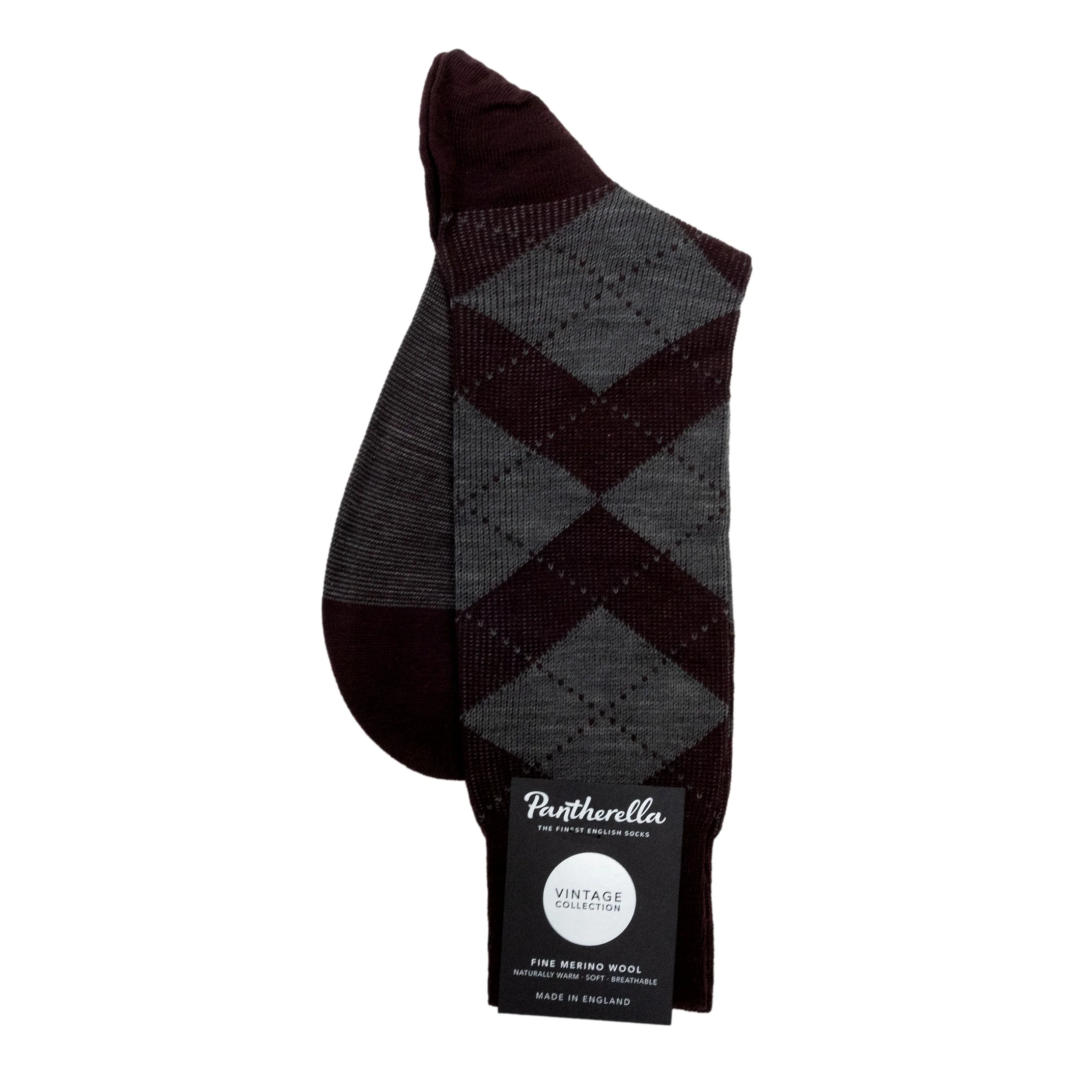 Abdale Argyle Rib Merino Wool Dress Socks - Image 2
