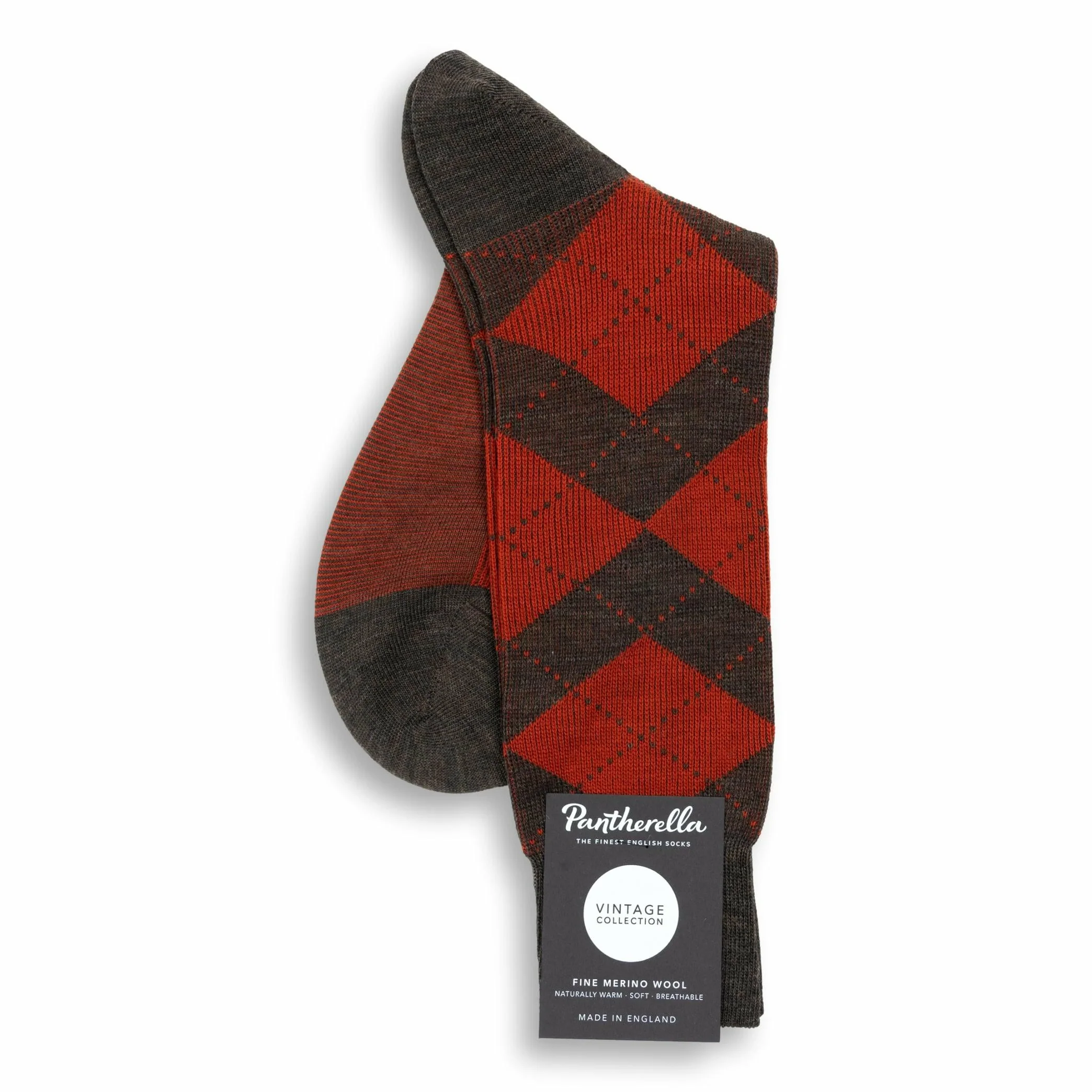 Abdale Argyle Rib Merino Wool Dress Socks - Image 4