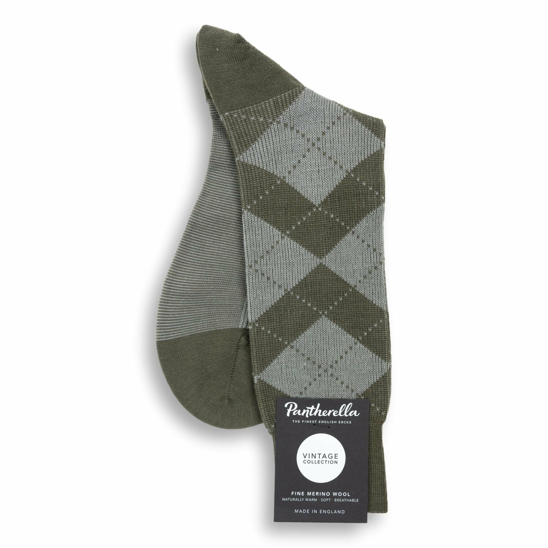 Abdale Argyle Rib Merino Wool Dress Socks - Image 5