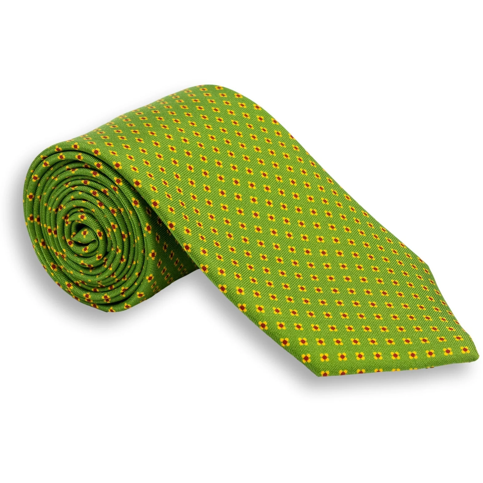 Abstract Flower Motif Silk Print Tie - Image 3