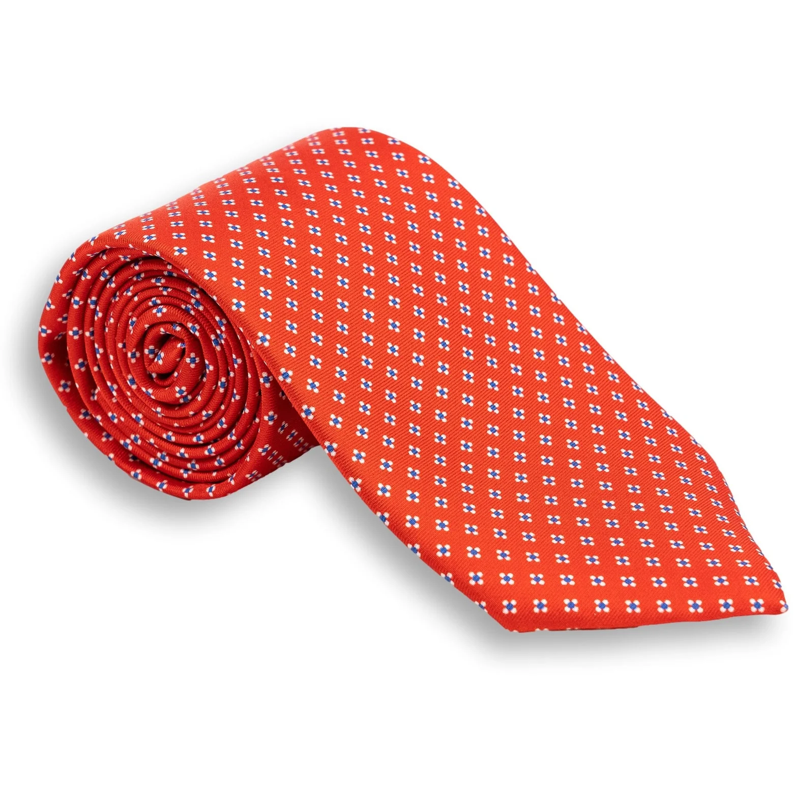 Abstract Flower Motif Silk Print Tie - Image 4