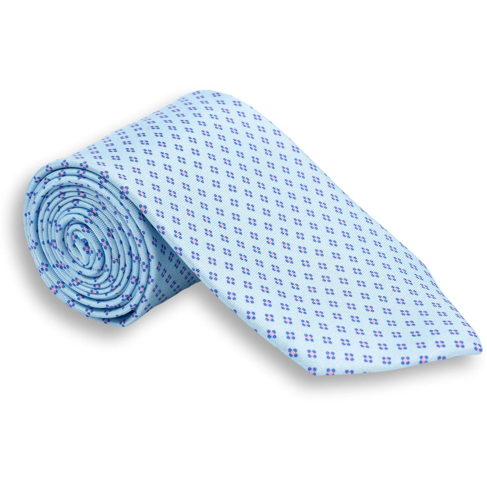Abstract Flower Motif Silk Print Tie - Image 5