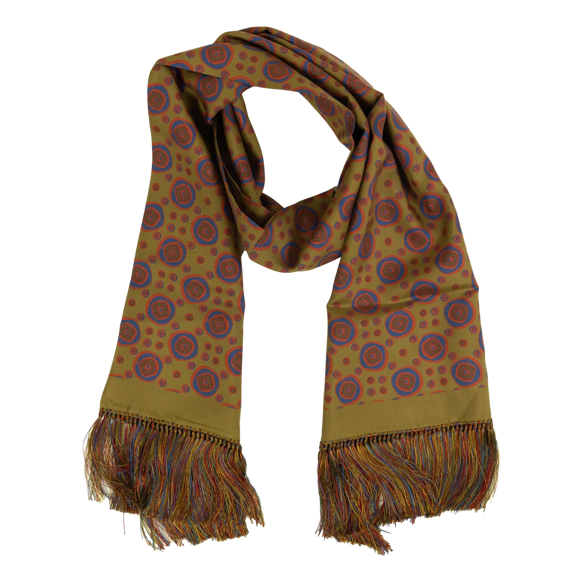 Abstract Patterned Harlow Silk Fringe Scarf - Image 3