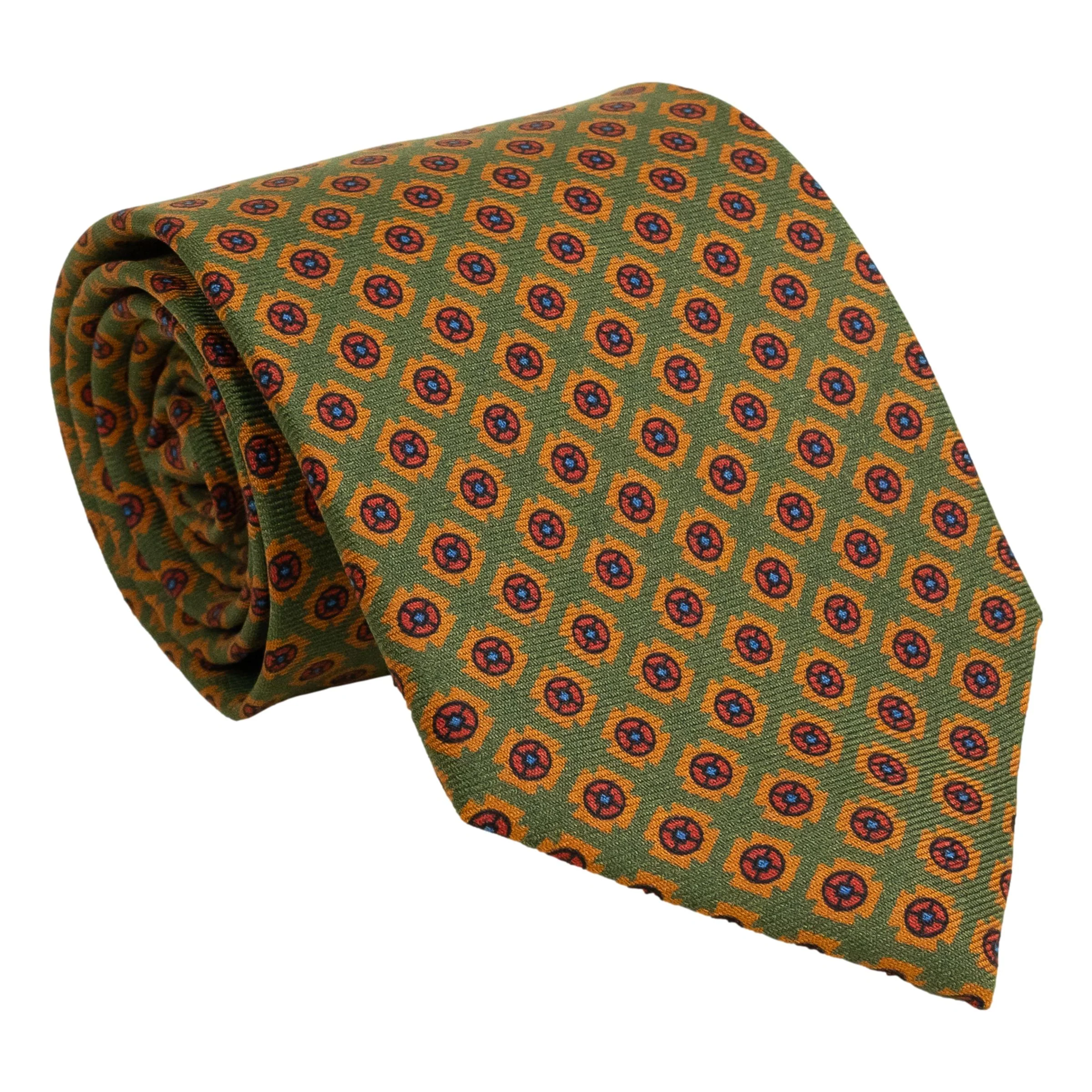 Abstract Shield Patterned Silk Tie - Image 3