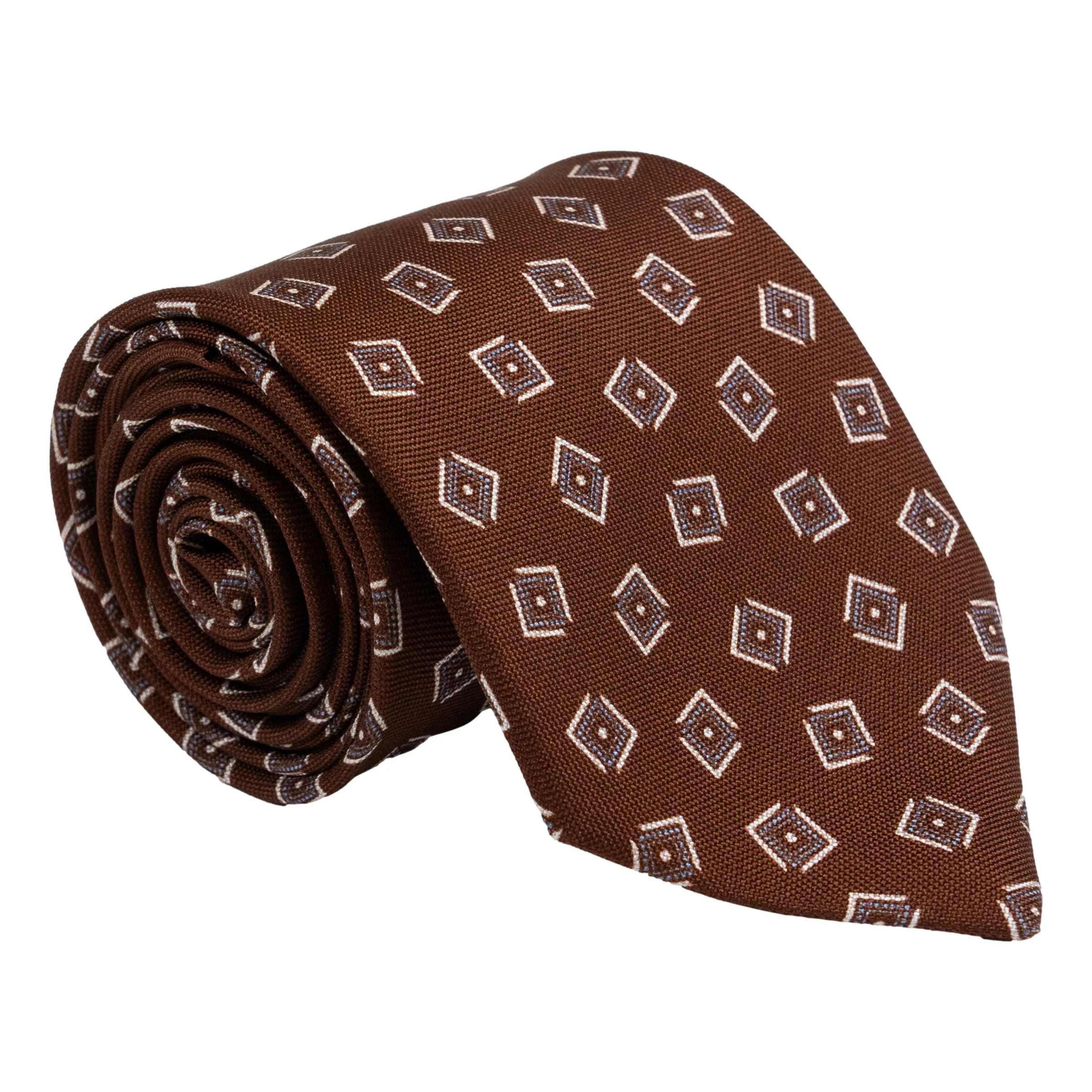 Abstract Square Motif Silk Tie - Image 2