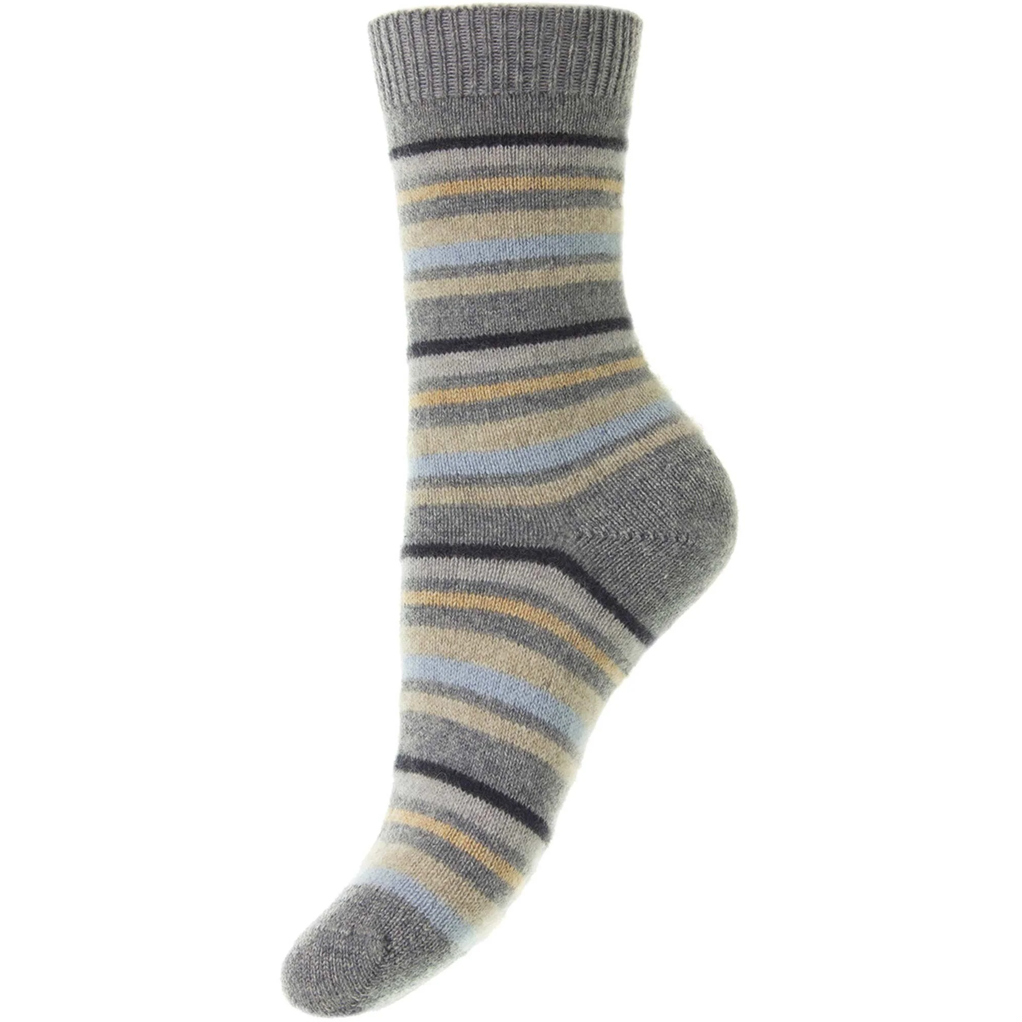 Alexandra Multi Stripes Cashmere Ladies Socks - Image 2