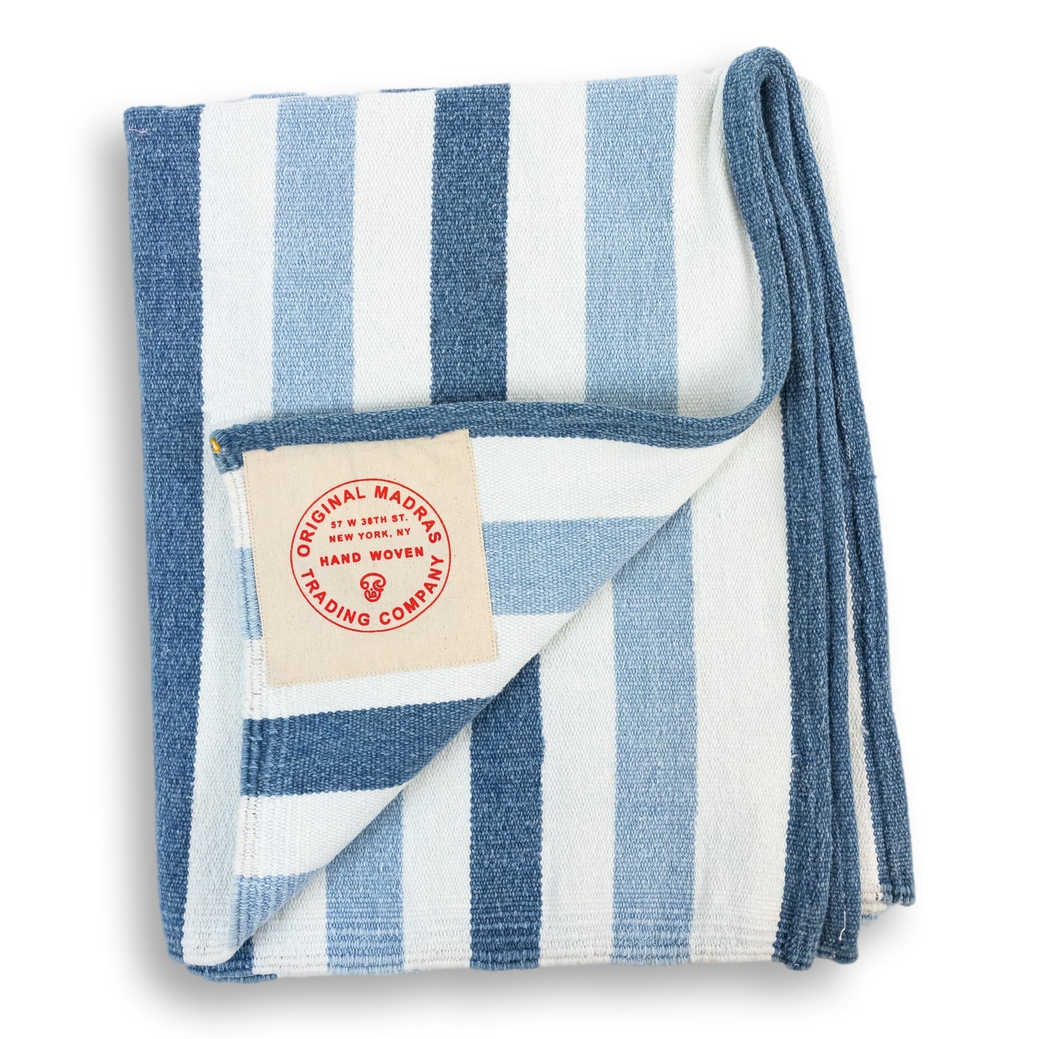 Andover Blue Handwoven Summer Beach Mat - Image 2