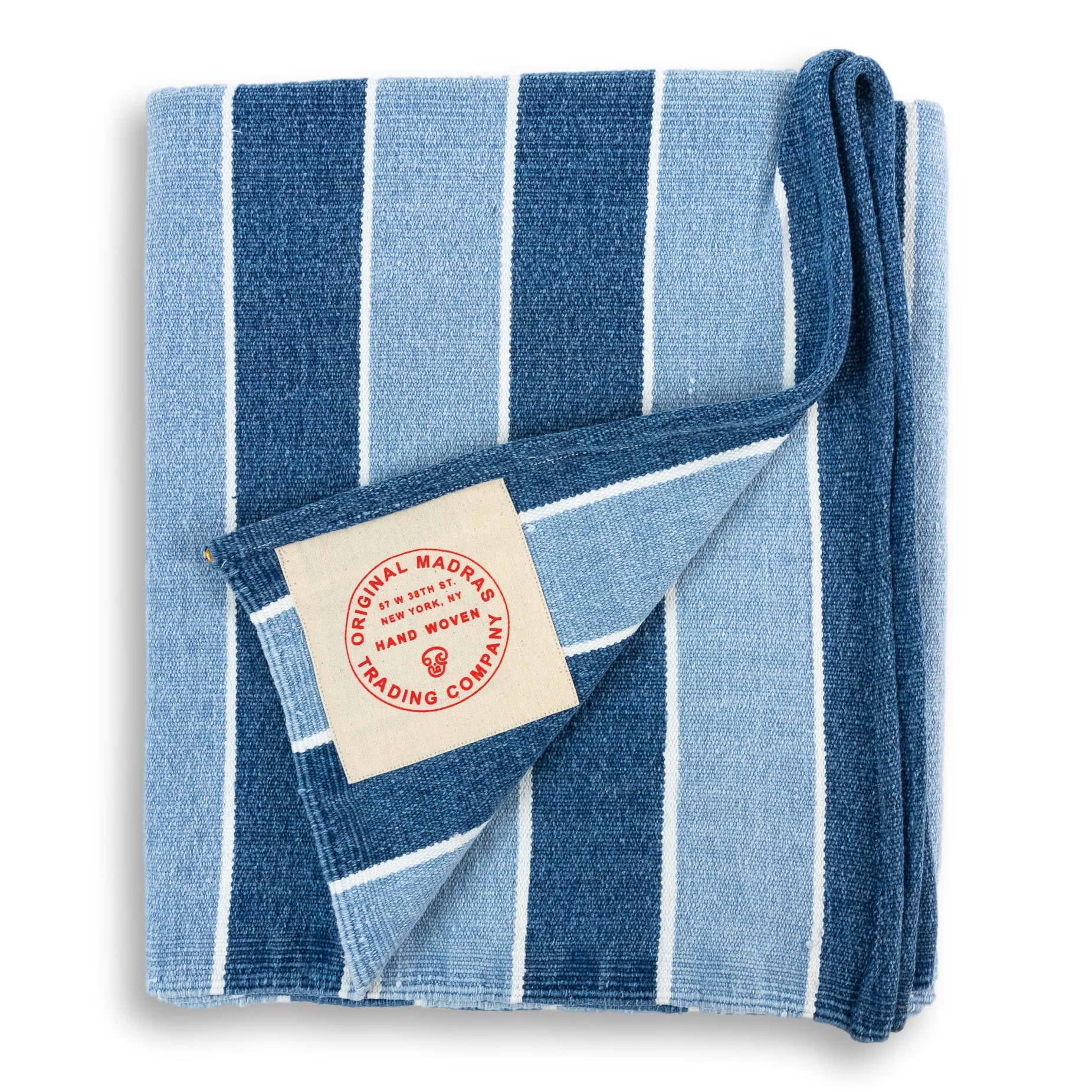 Andover Blue Handwoven Summer Beach Mat - Image 3