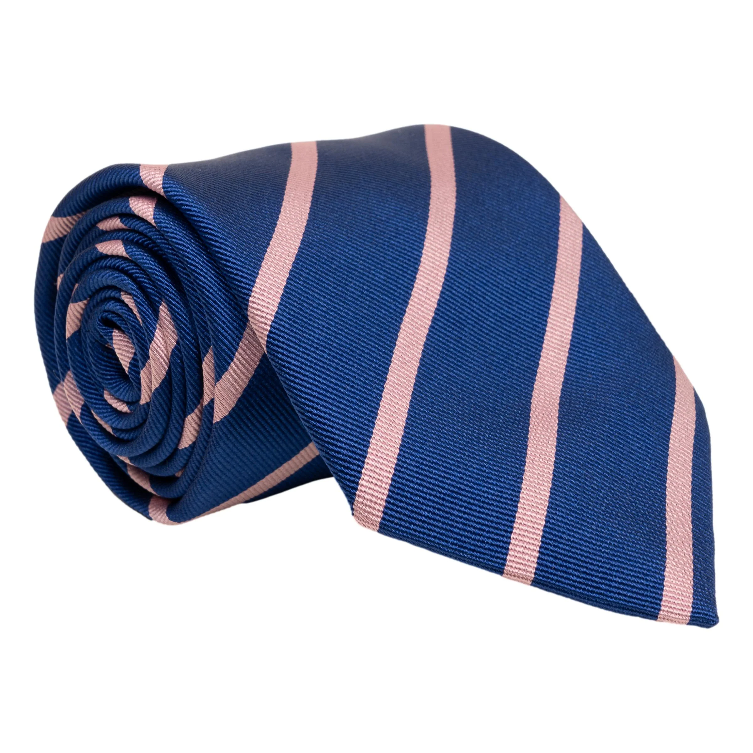 Andover Blue Repp Stripe Silk Tie - Image 5