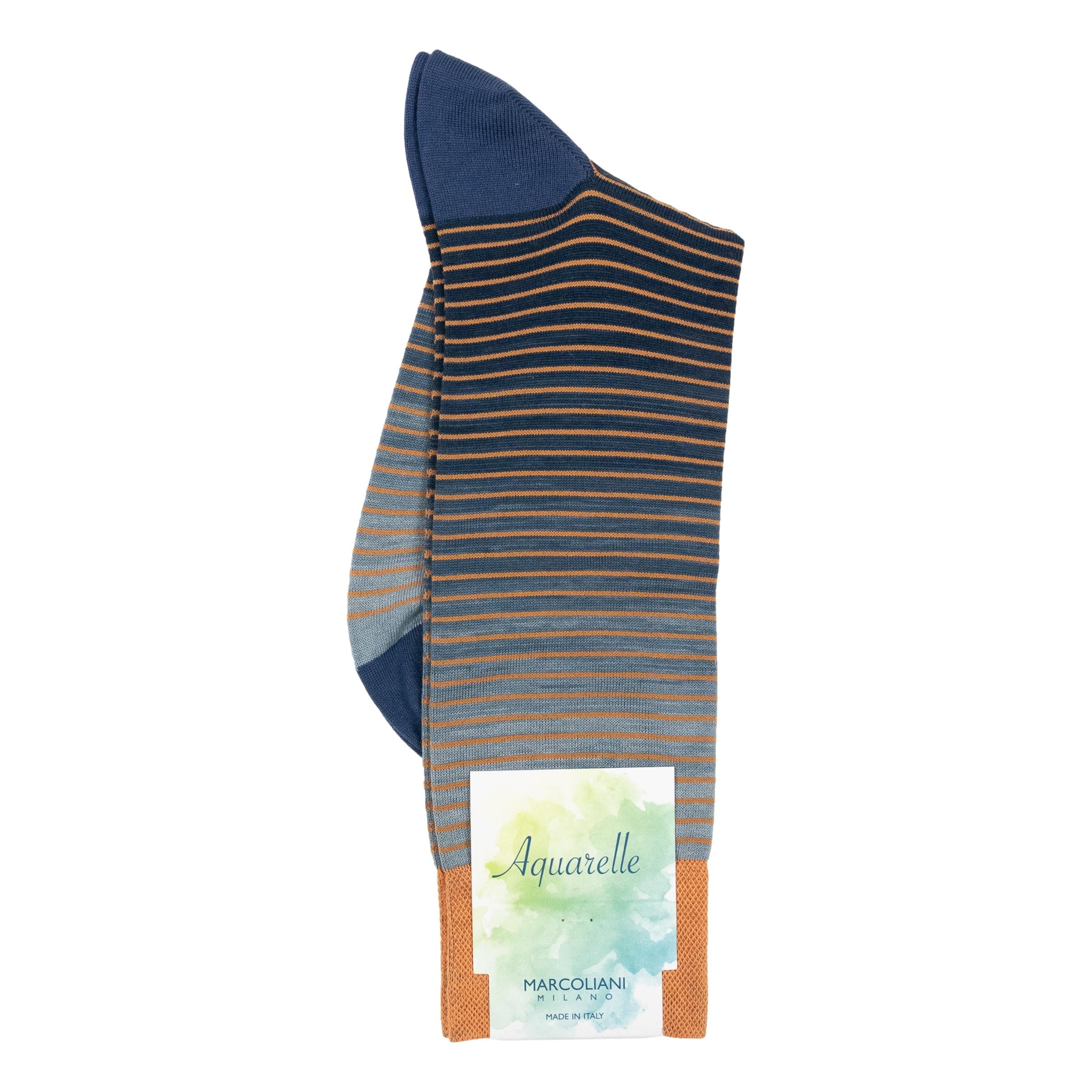 Aquarelle Shaded Stripes Mid-Calf Dress Socks - Image 2