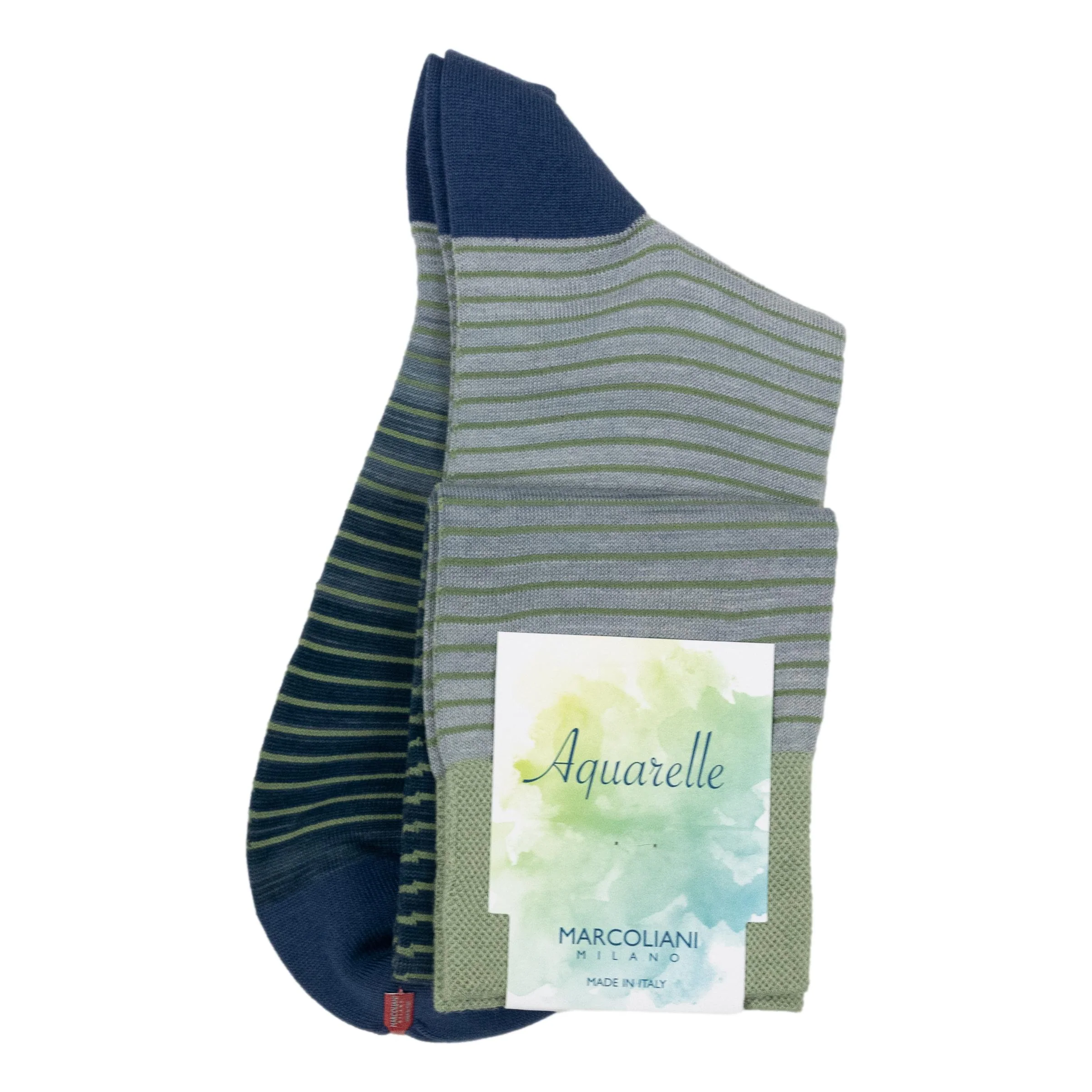Aquarelle Shaded Stripes Over-the-Calf Dress Socks - Image 2