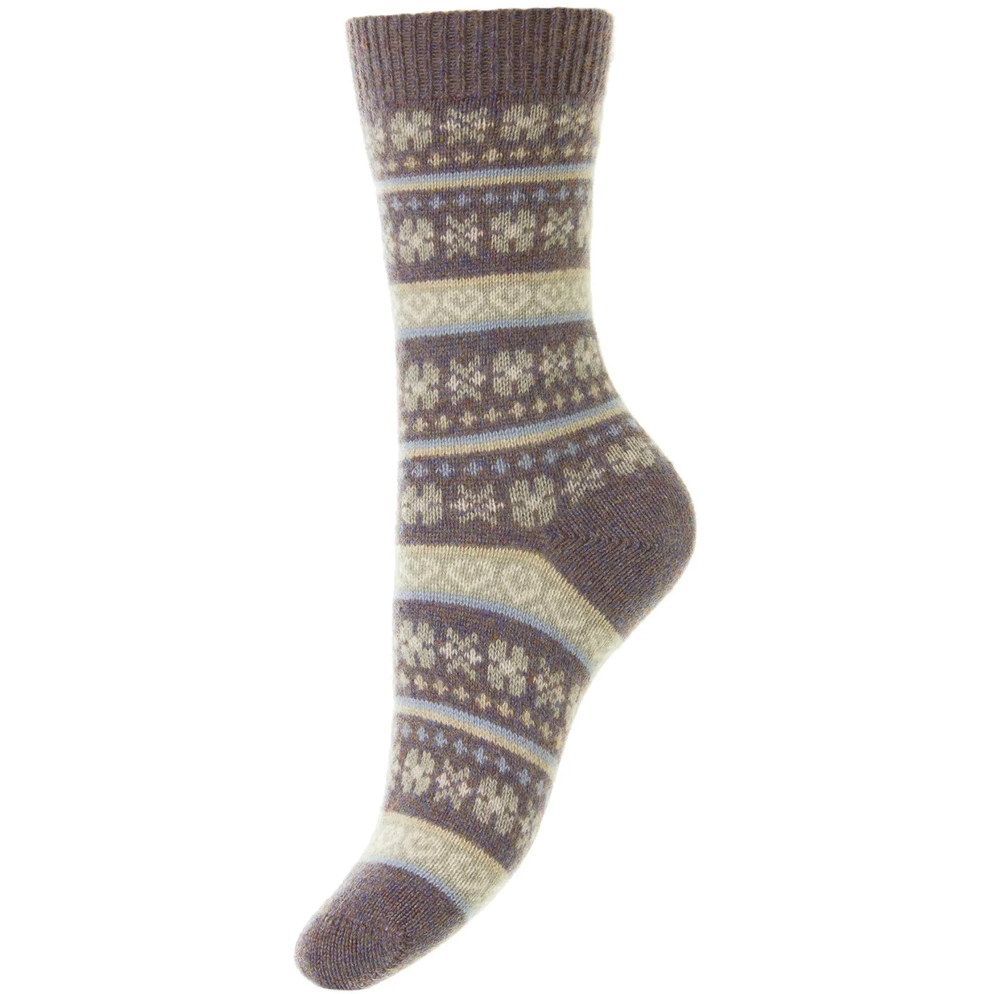 Arabella Heart Fairisle Cashmere Ladies Socks - Image 3