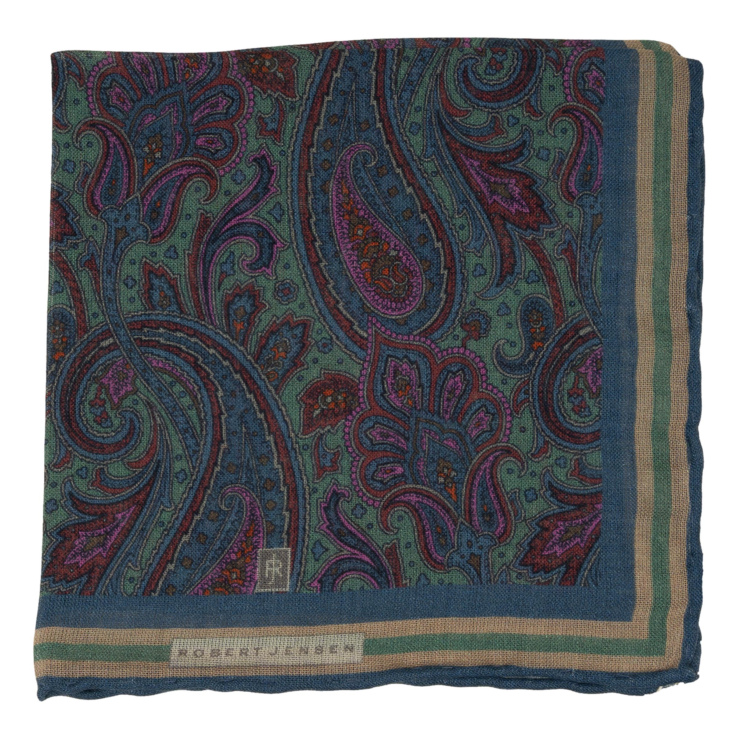 Bergamo Paisley Wool and Silk Pocket Square - Image 2