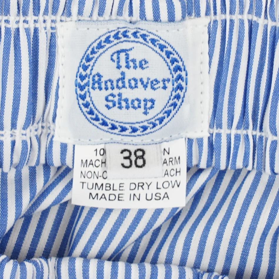 Blue and White Banker Stripe Boxer Shorts - Image 2