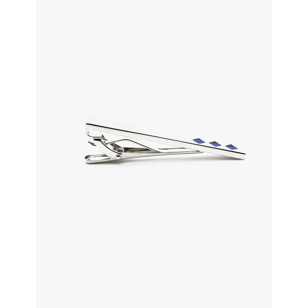 Blue Enamel Diamond Tie Bar - Image 2