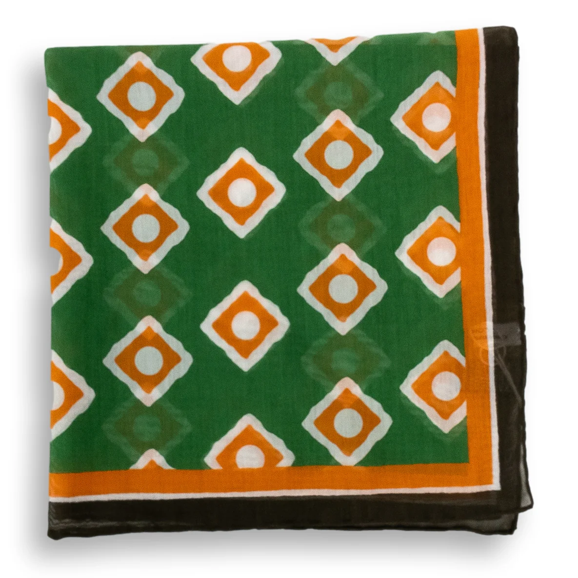 Bordered Square and Dot Cotton and Linen Pocket Square - Image 3