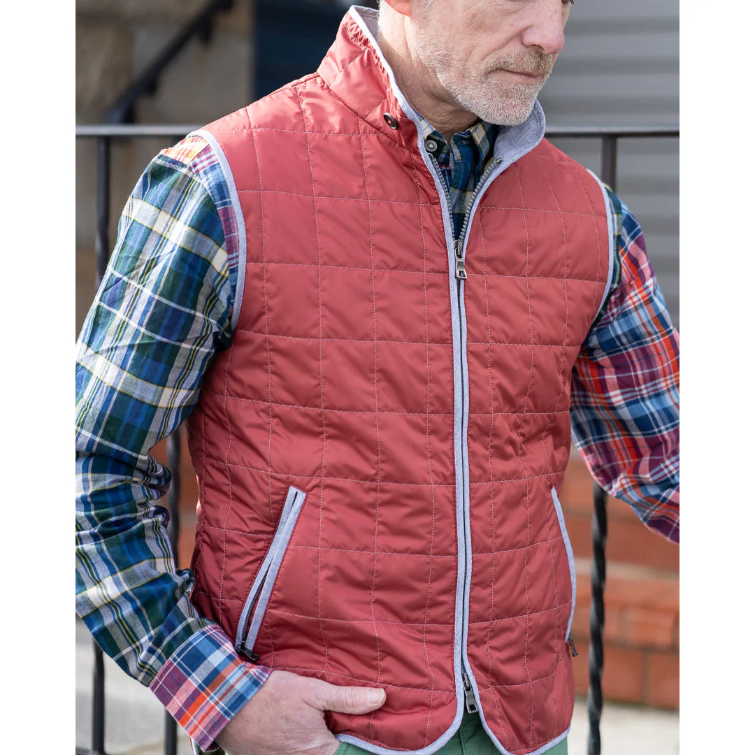 Brick Red Theo Waterville Quilted Vest - Image 2