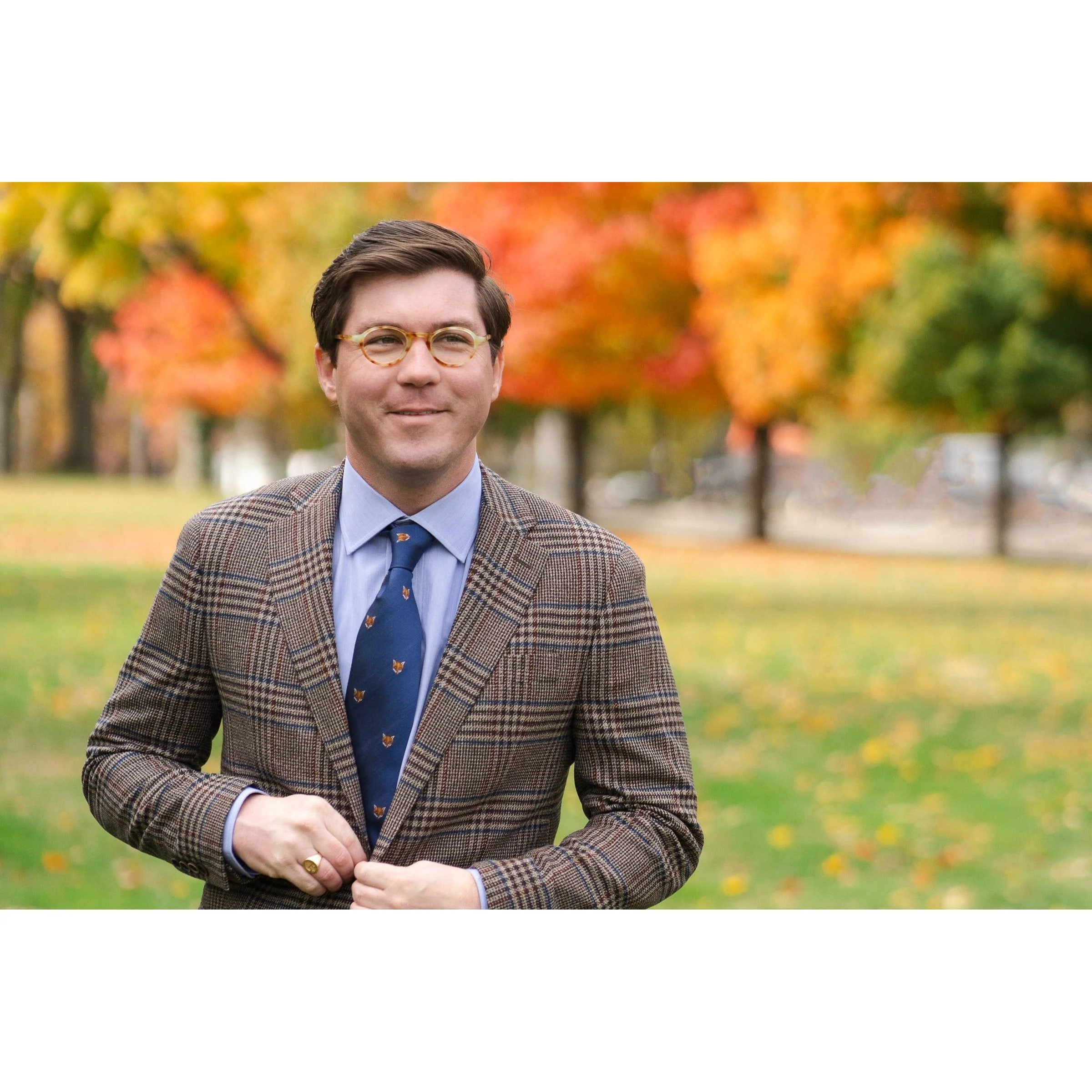 Brown with Red Blue and Purple Glen Plaid Wool and Cashmere Blend Sport Coat - Image 2