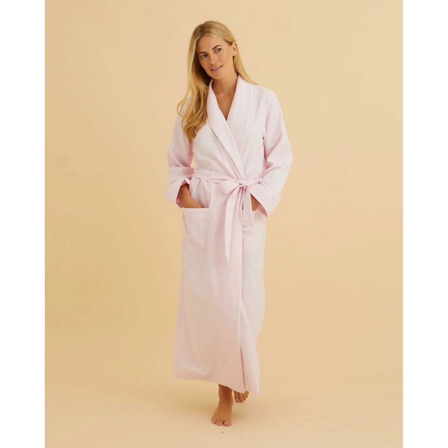 Brushed Cotton Flannel Dressing Gown - Image 5