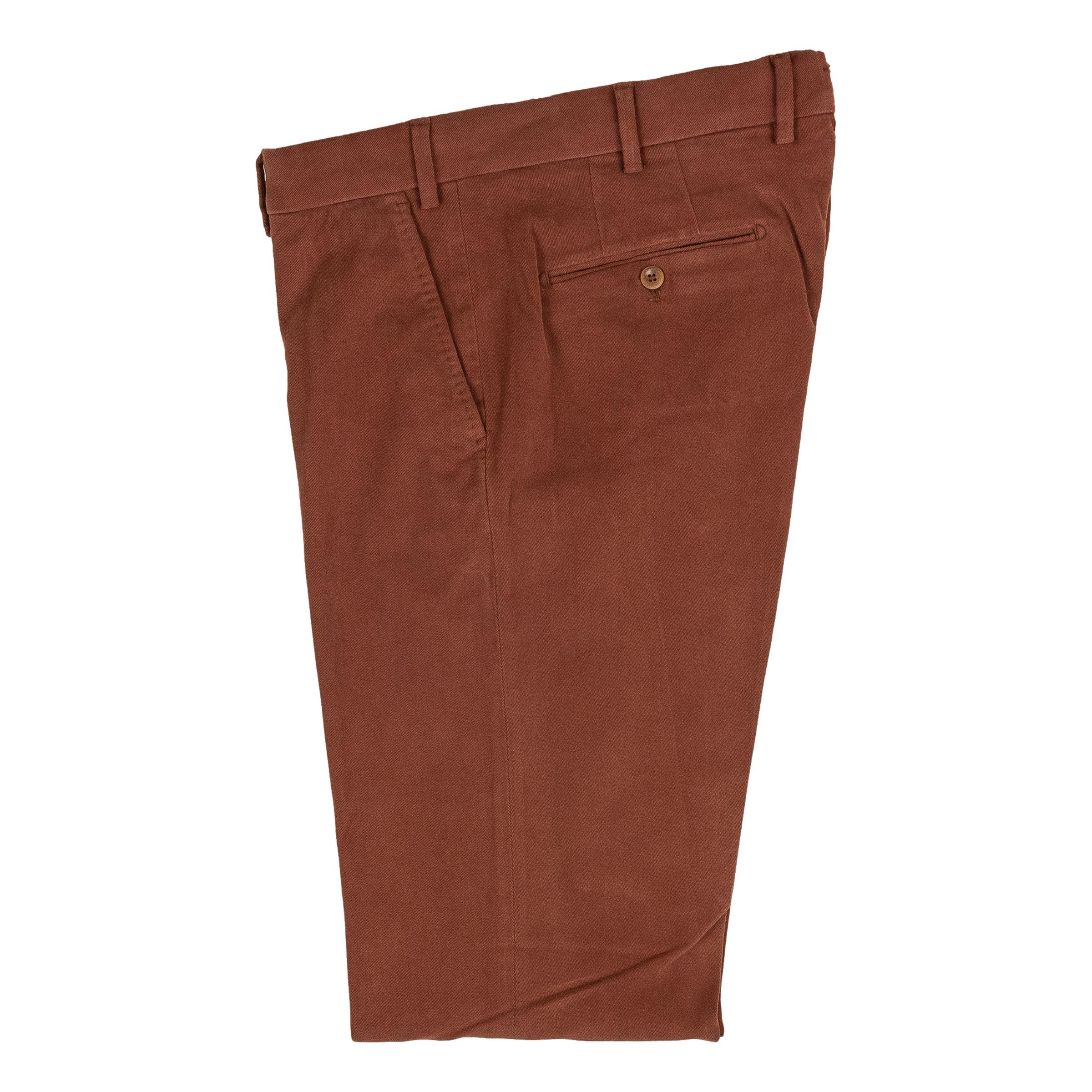 Brushed Cotton Twill Modern Fit Plain Front Dress Trouser - Image 3