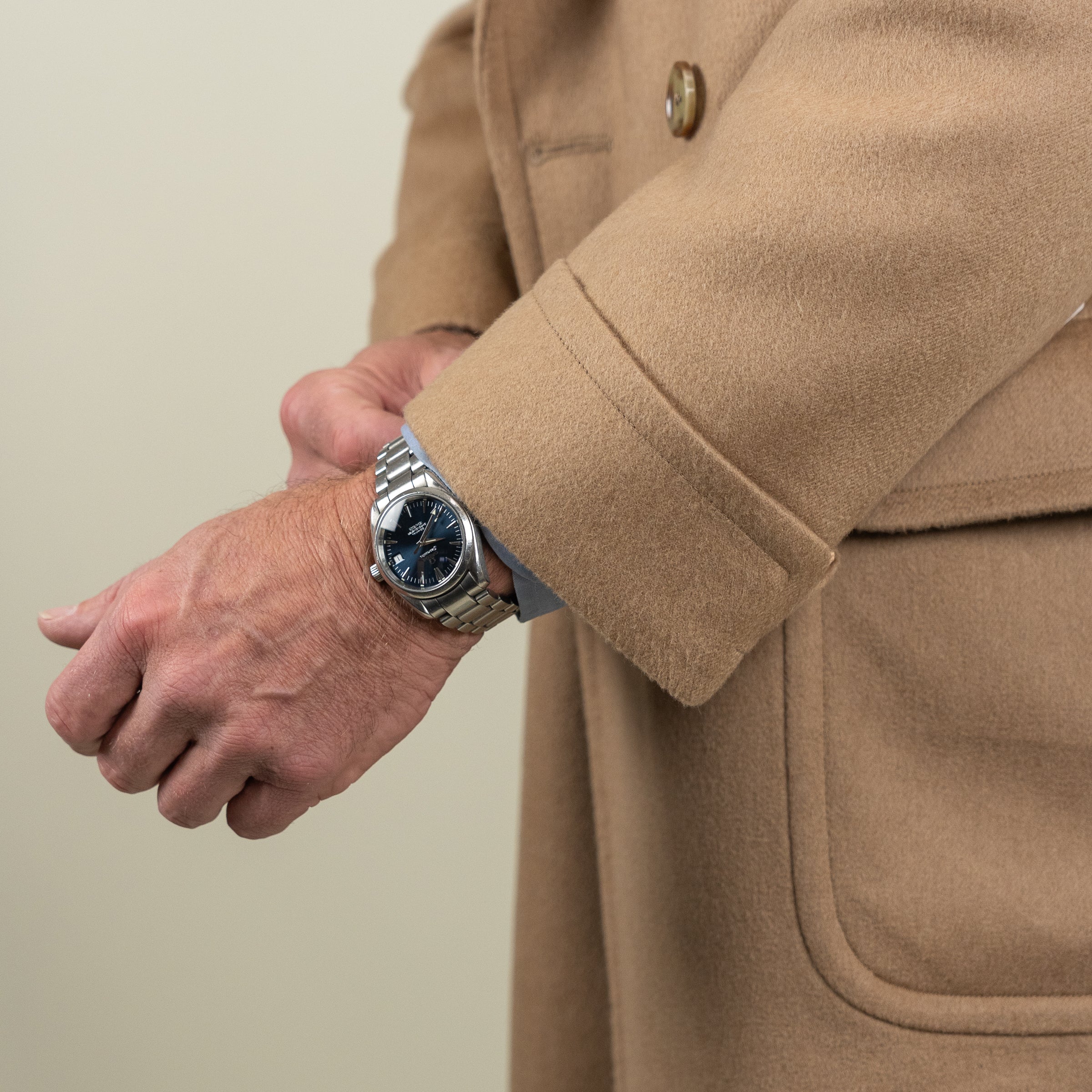 Camel Hair Double Breasted Polo Coat - Image 6
