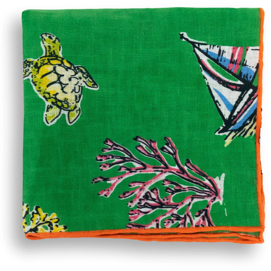 Caribbean Vacation Linen Pocket Square - Image 3