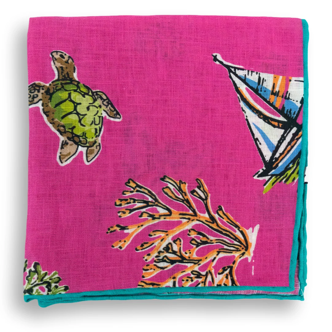 Caribbean Vacation Linen Pocket Square - Image 4
