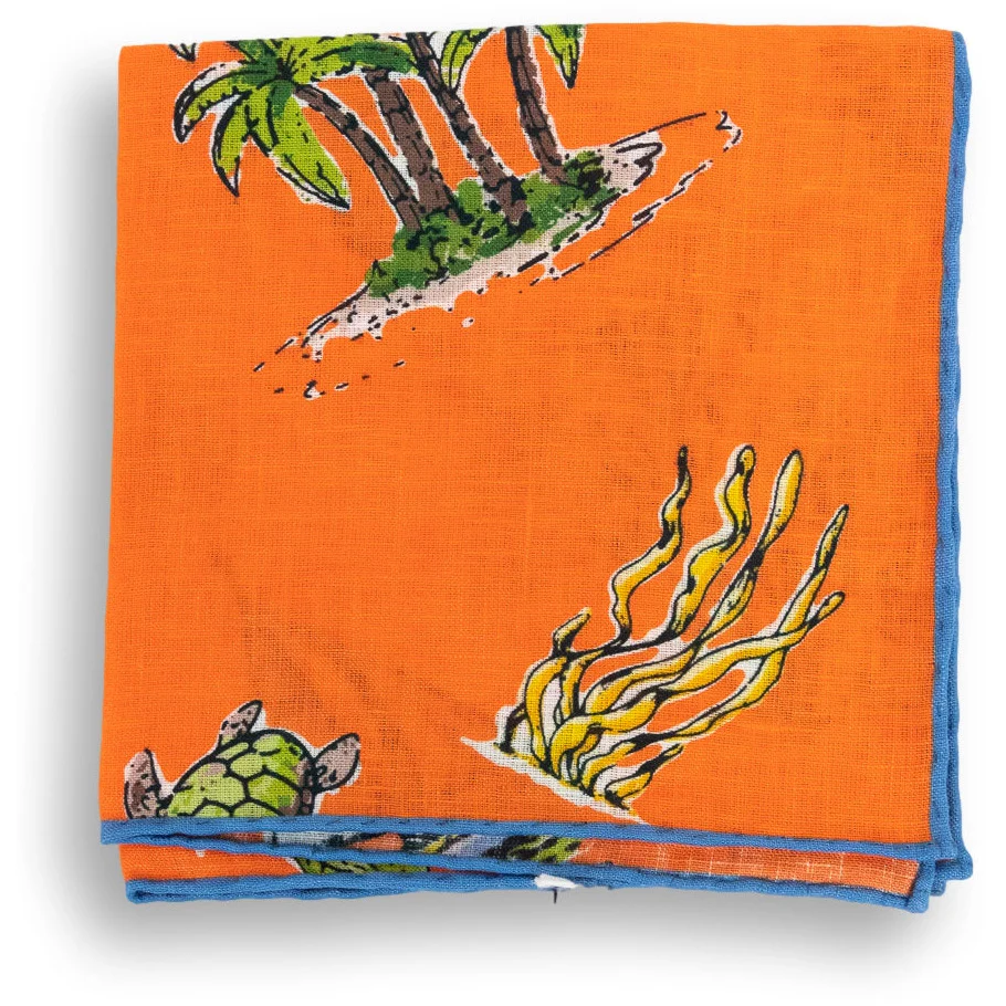 Caribbean Vacation Linen Pocket Square - Image 5