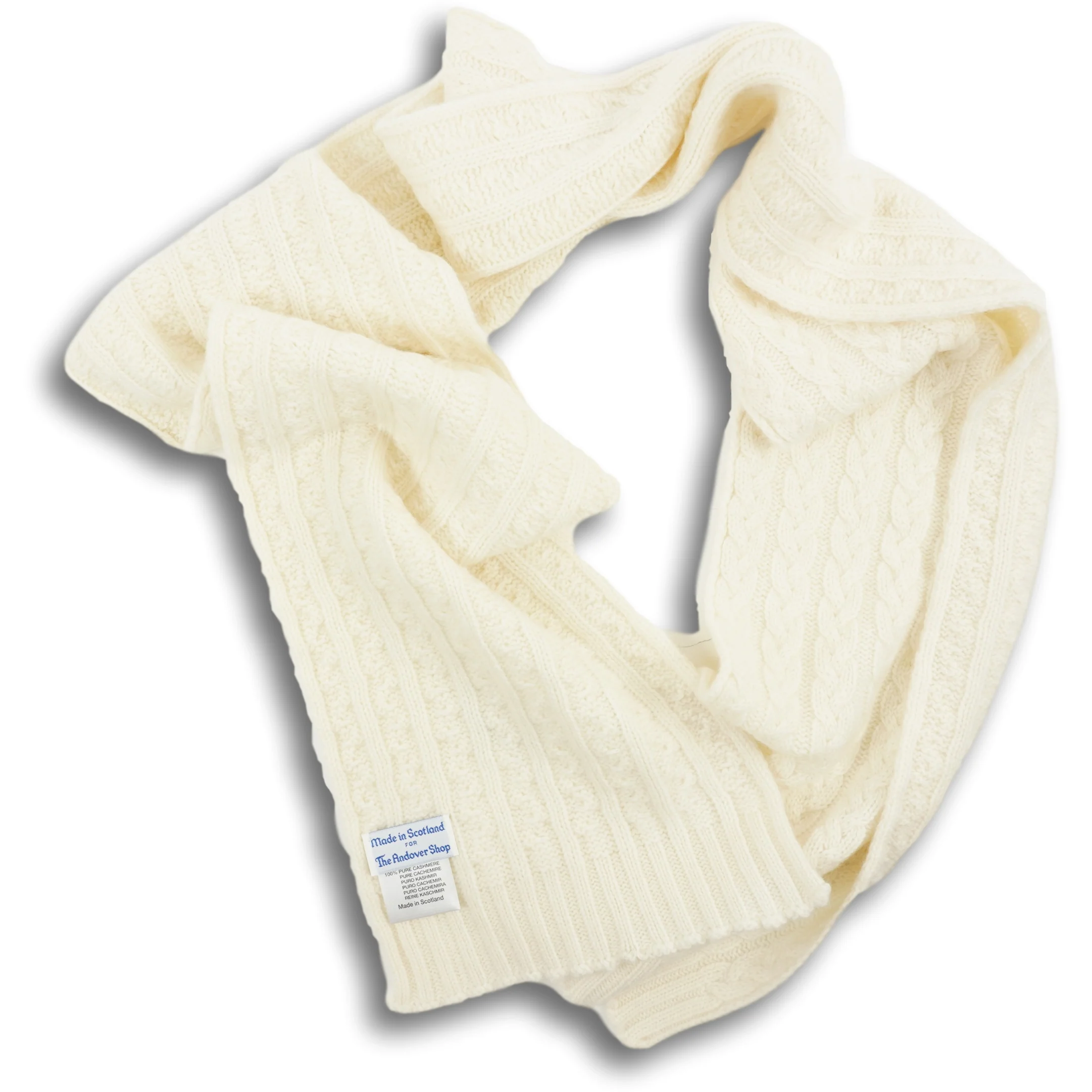 Cashmere Cable Knit Scarf - Image 4