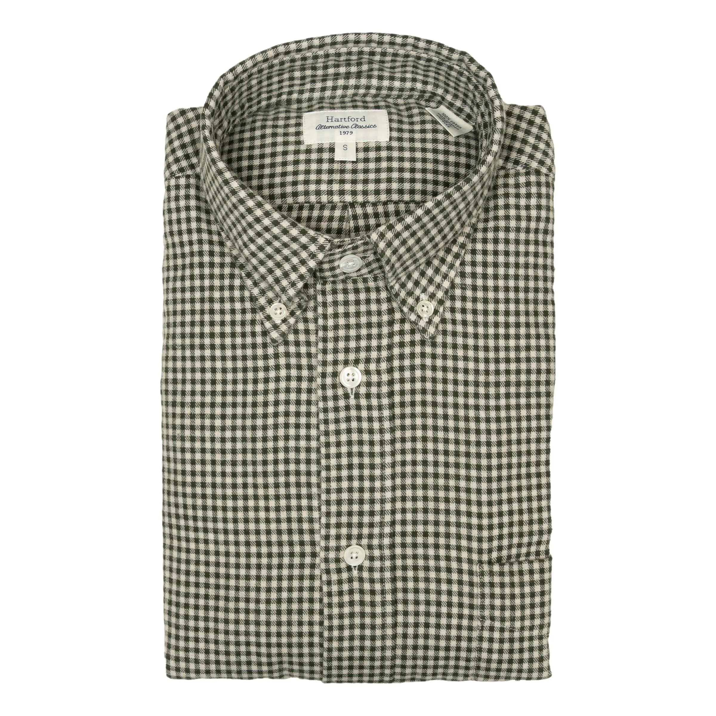 Check Cotton Flannel Button Down Sport Shirt - Image 2