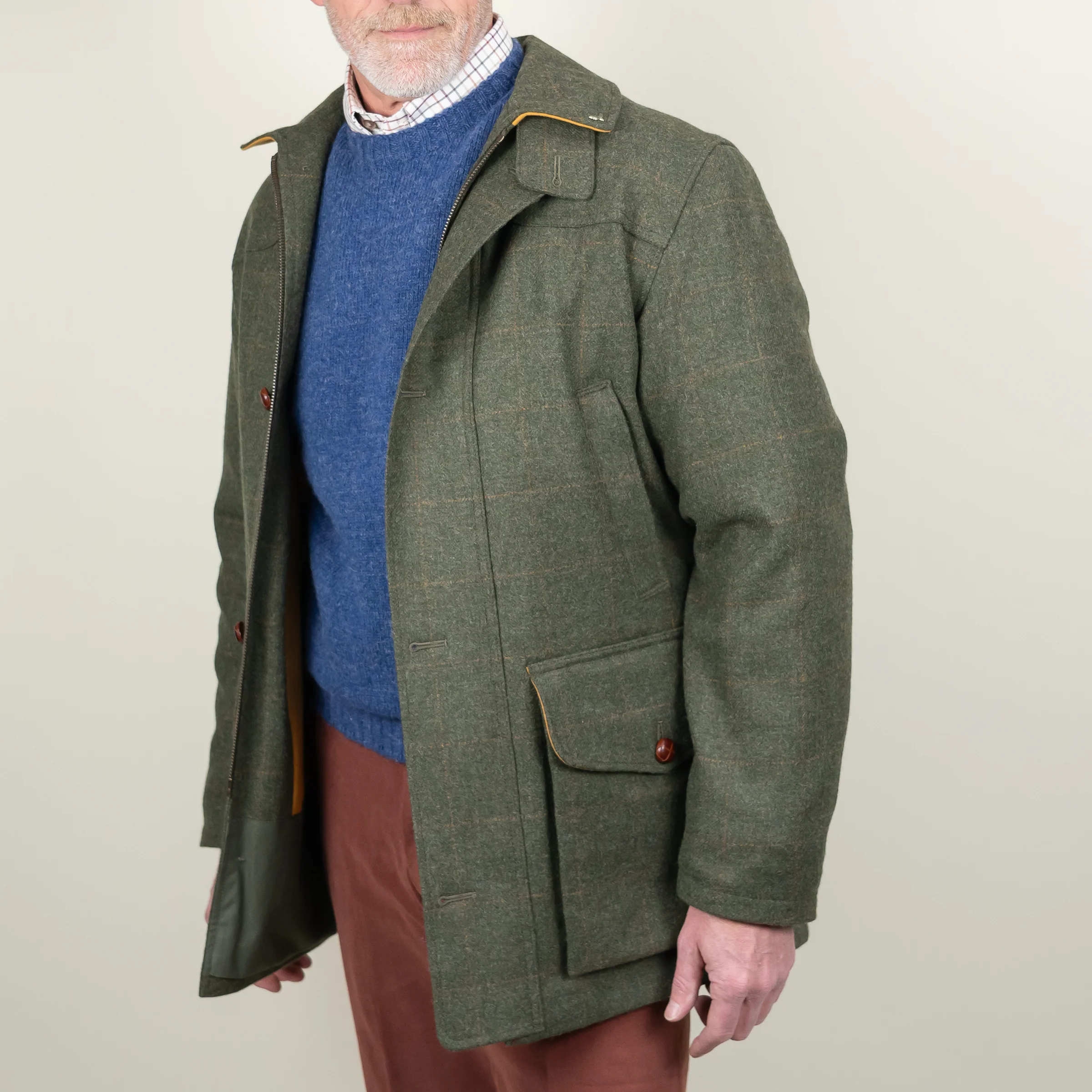 Chrysalis Chepstow Jacket in Green with Gold Windowpane - Image 2