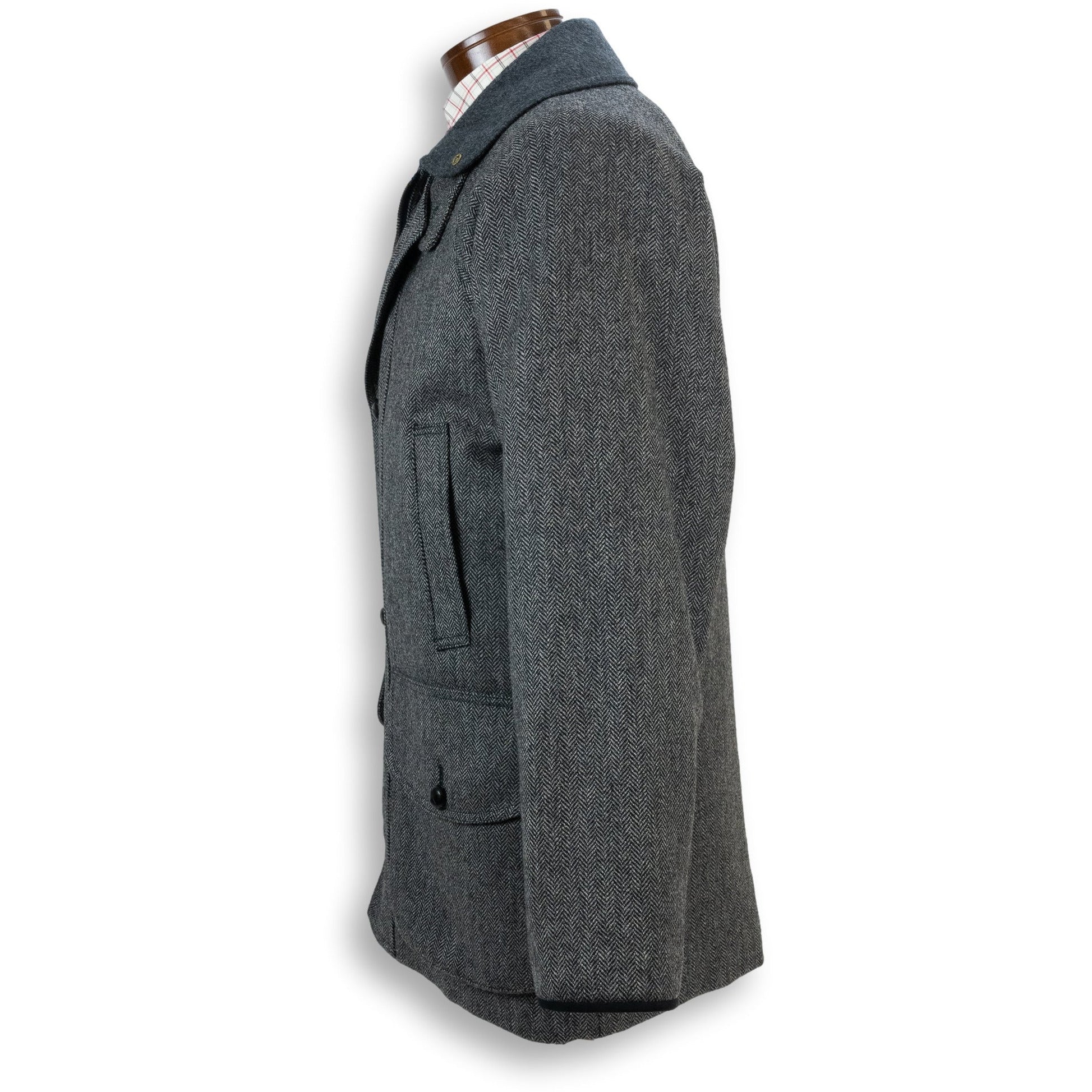 Chrysalis Chiltern Grey Herringbone Tweed Field Coat - Image 3