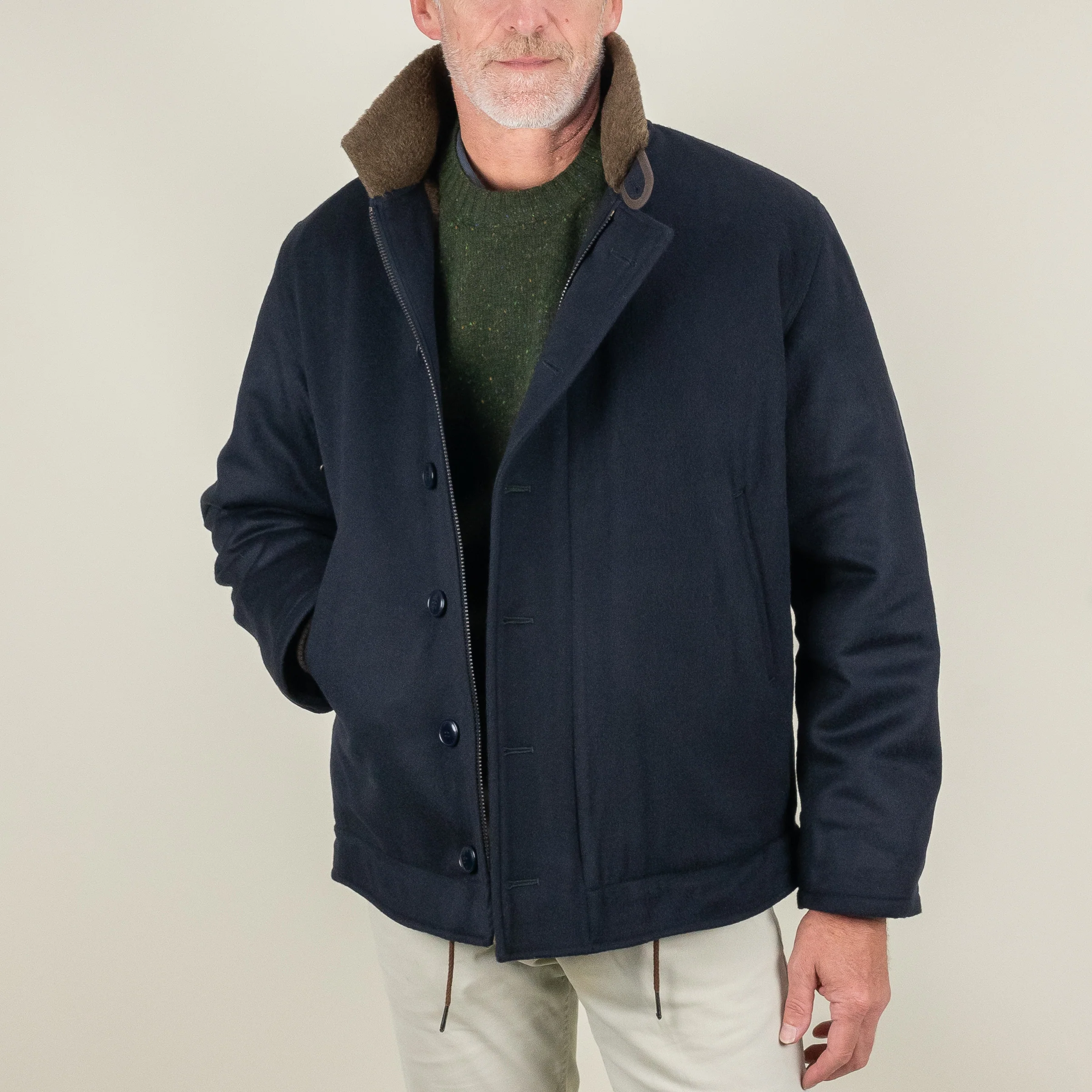 Chrysalis Navy Loden Wool Deck Jacket - Image 2