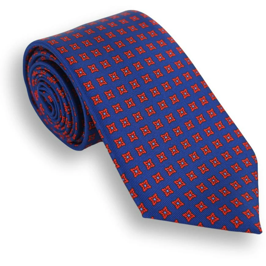 Classic Square Neat Motif Silk Tie - Image 2