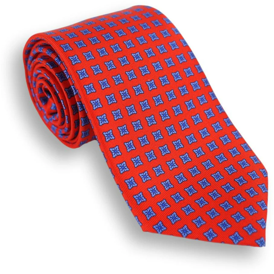 Classic Square Neat Motif Silk Tie - Image 4