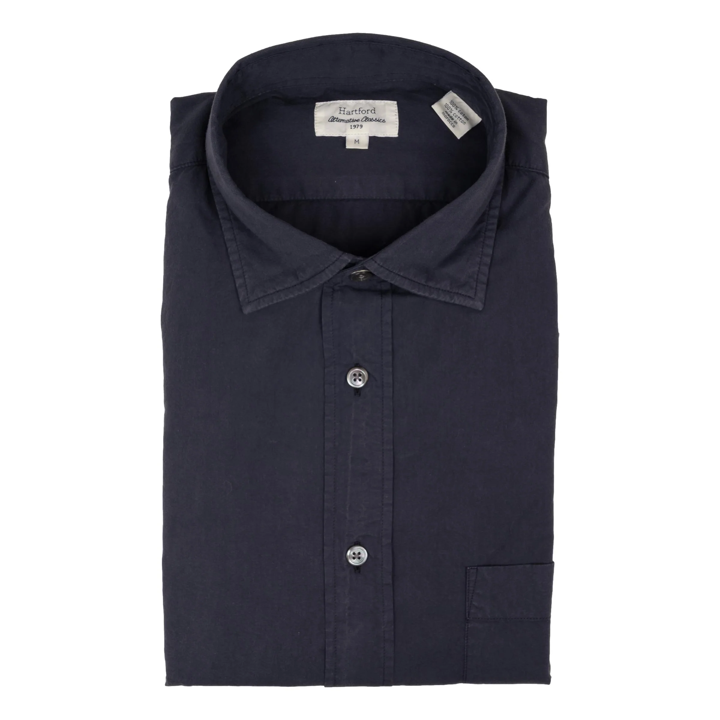Classic Cotton Spread Collar Sport Shirt - Image 3