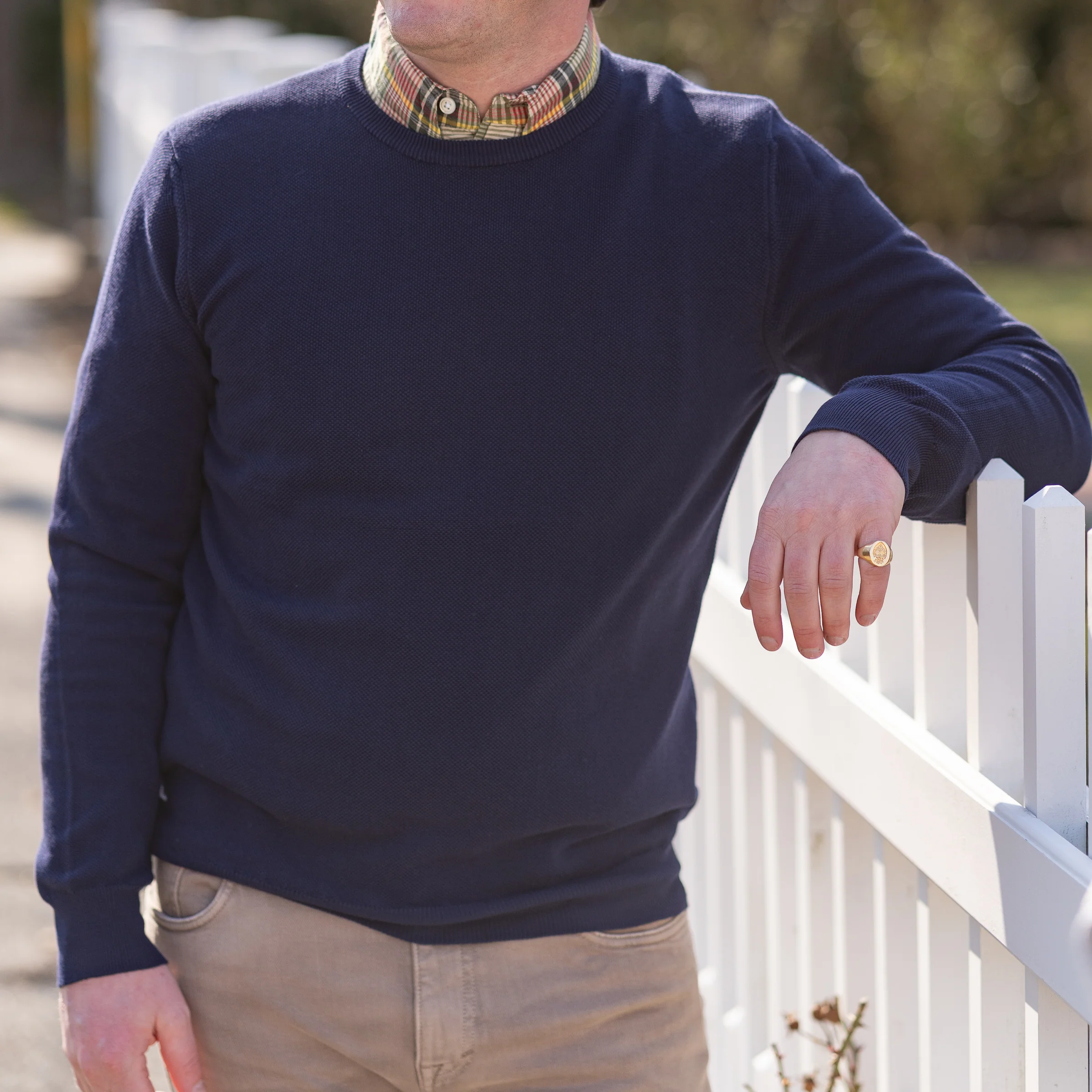 Cliff Pique Knit Crew Neck Sweater - Image 5