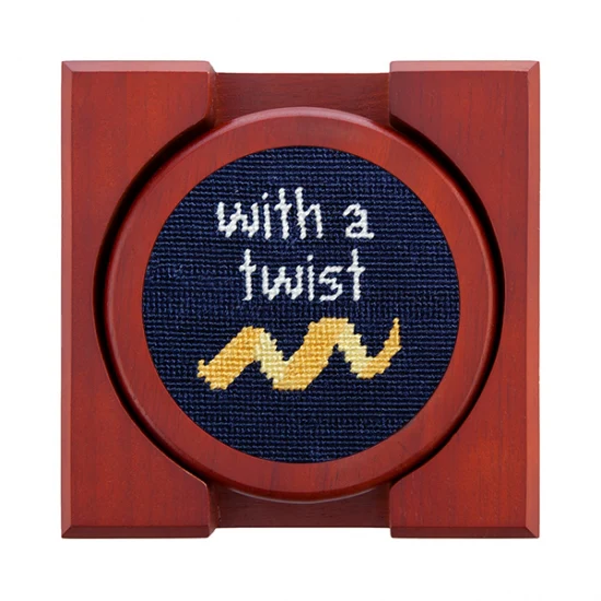 Cocktail Orders Needlepoint Coasters (Set of 4 with holder) - Image 2