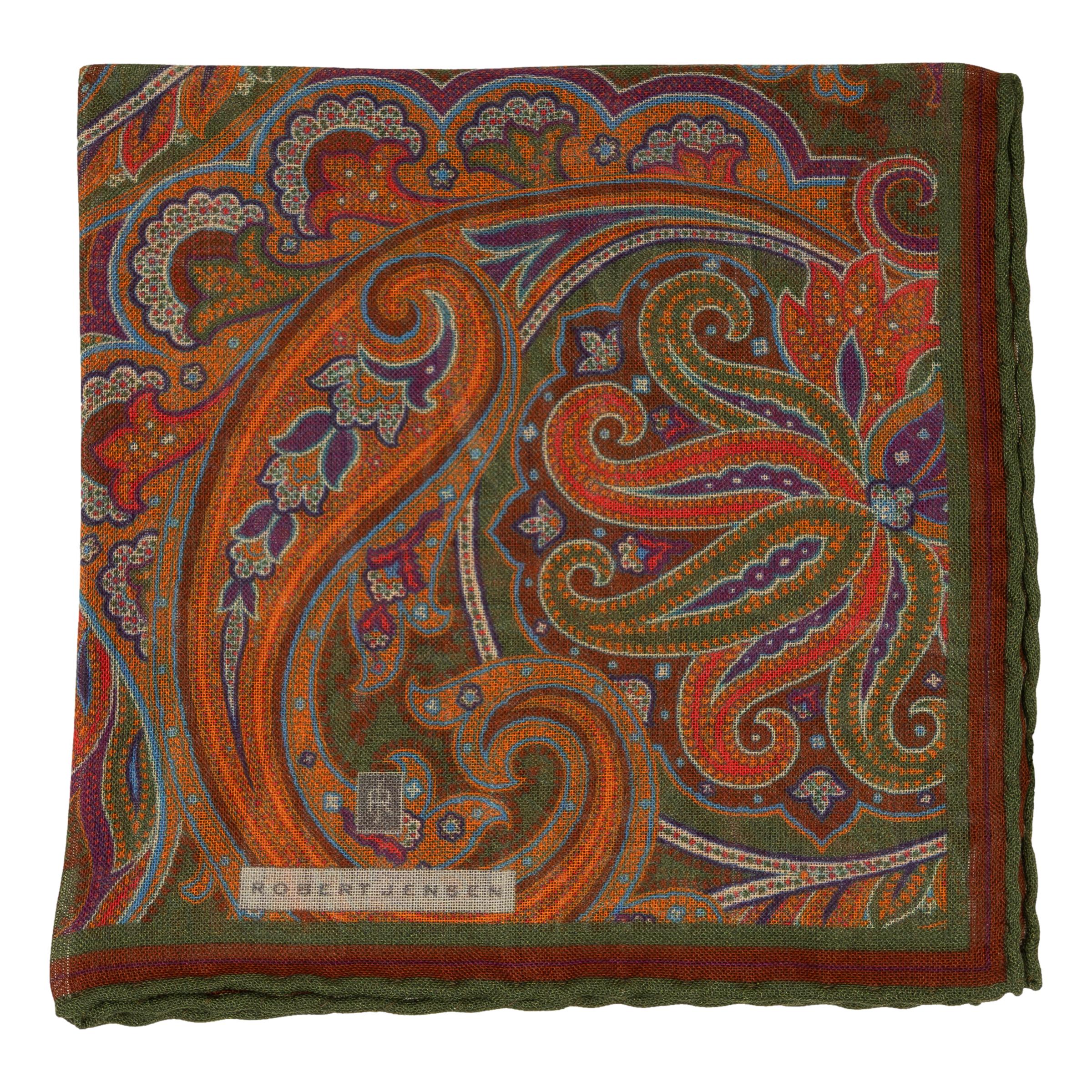 Como Paisley Wool and Silk Pocket Square - Image 2