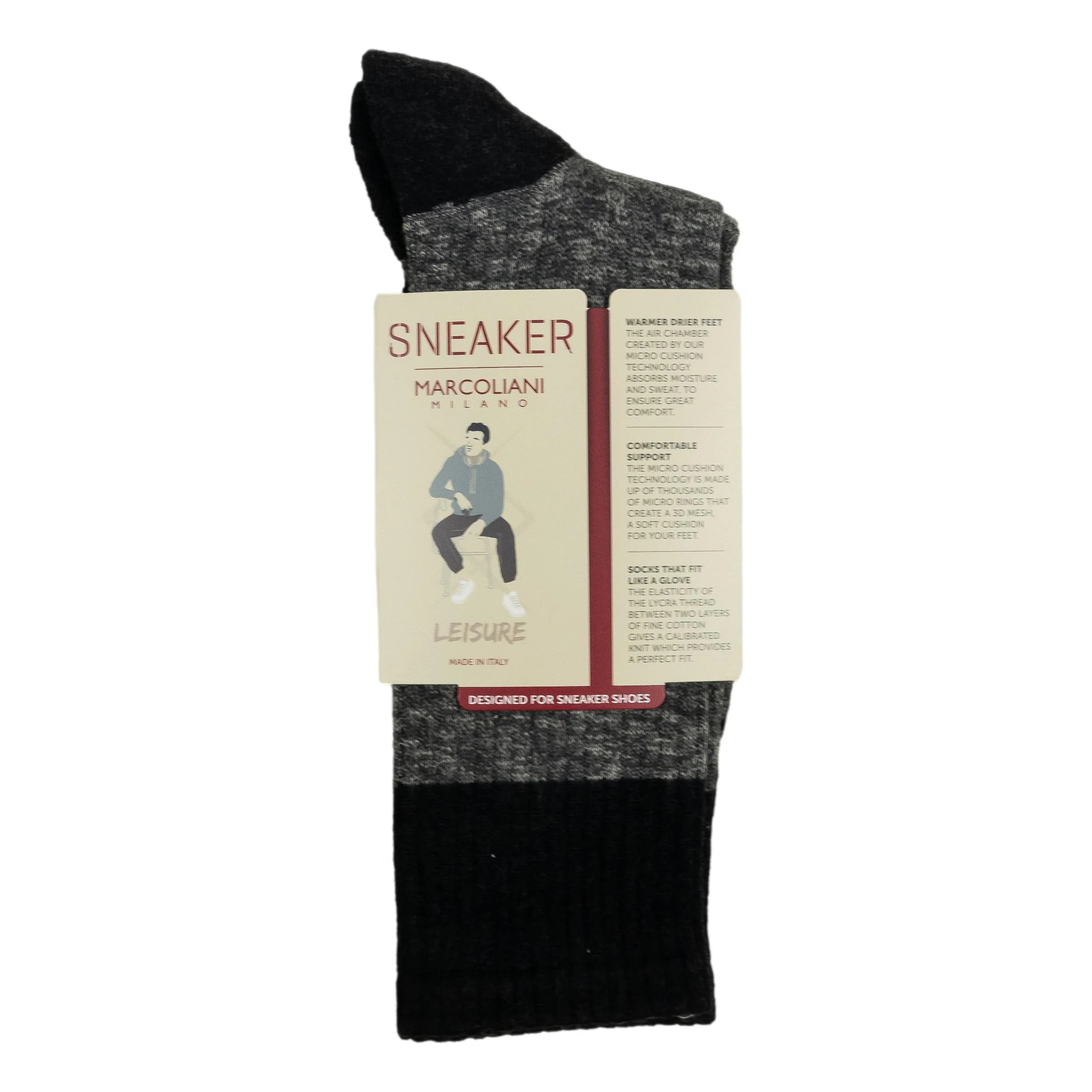 Contrast Sole Cotton Mid-Calf Sneaker Sock - Image 2