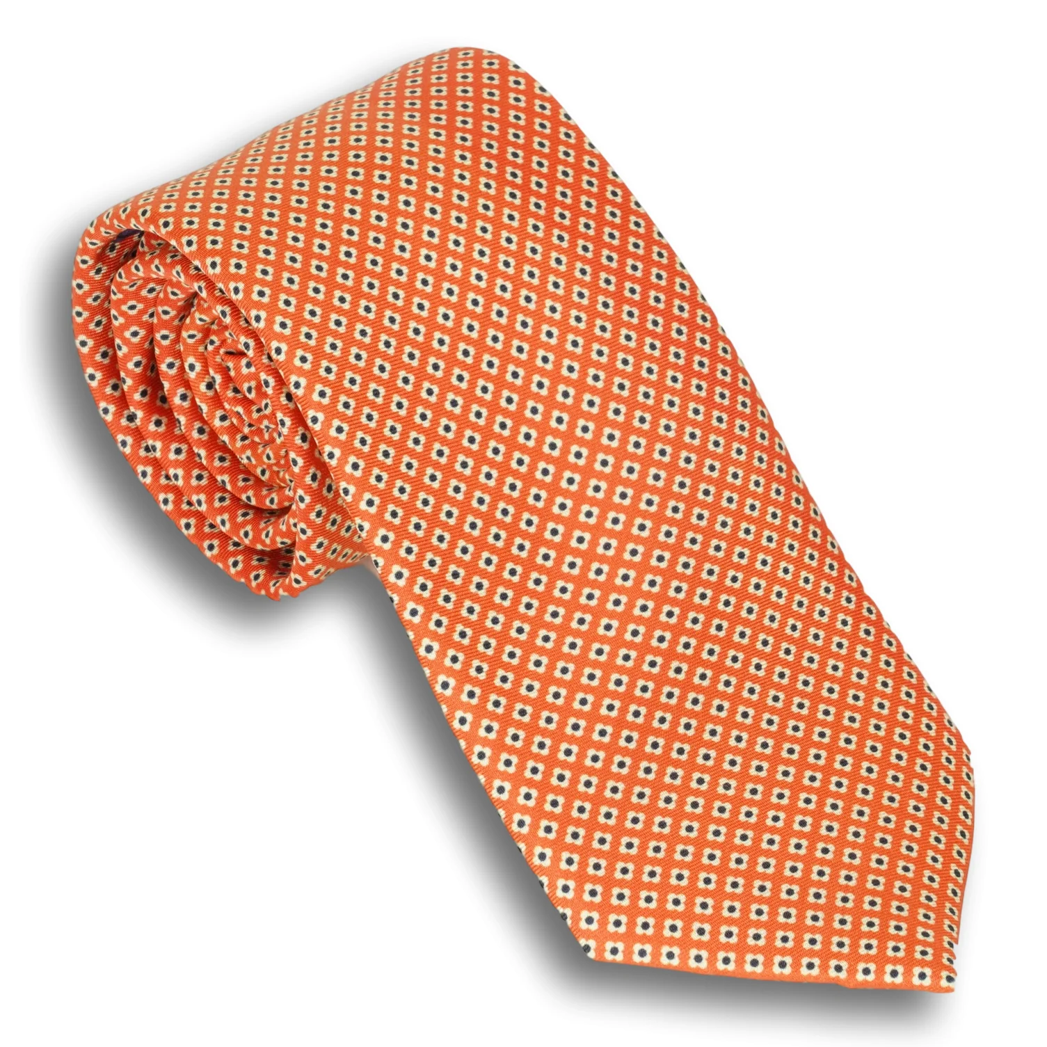 Small Flower Motif Silk Tie - Image 4