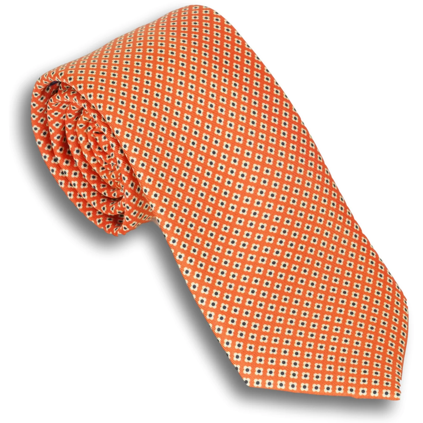 Small Flower Motif Silk Tie - Image 8