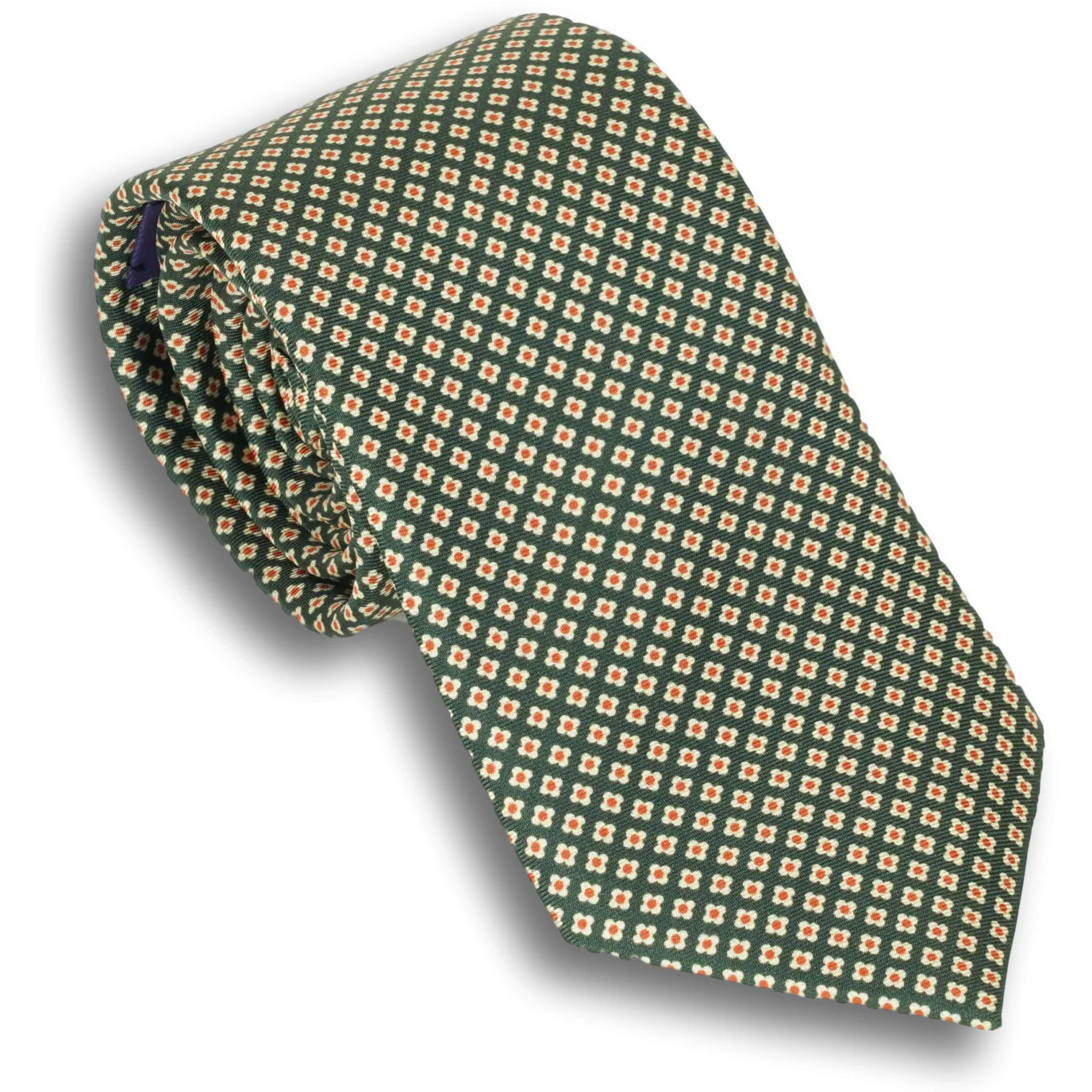 Small Flower Motif Silk Tie - Image 9