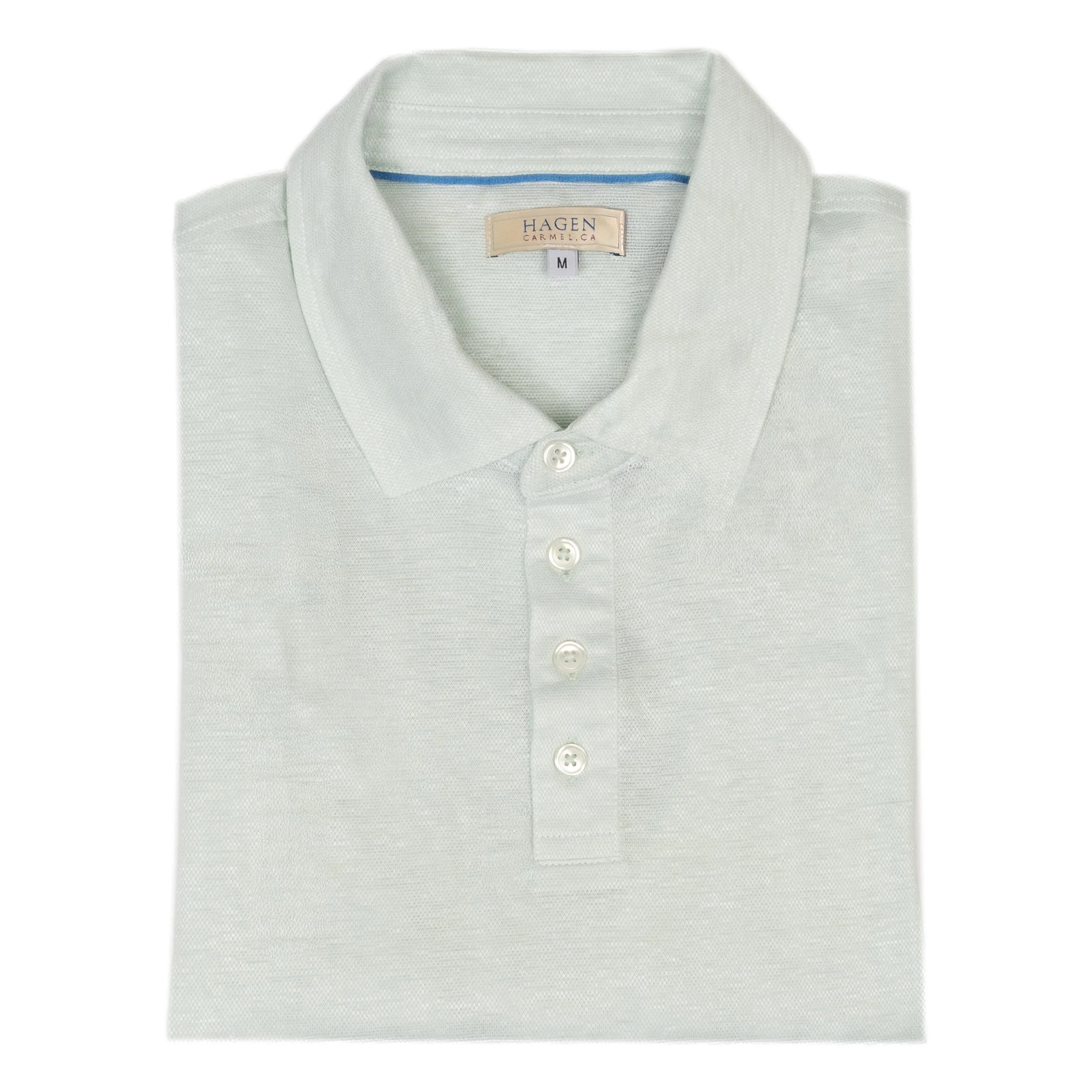 Cotton and Linen Blend Pique Polo - Image 4