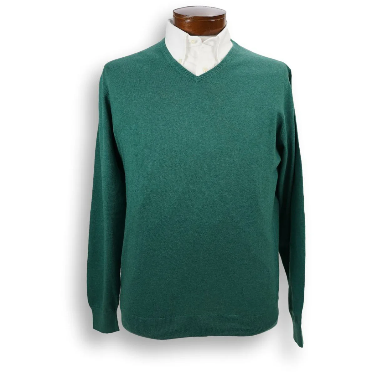 Cotton, Silk, and Cashmere Blend V-Neck Sweater - Image 2