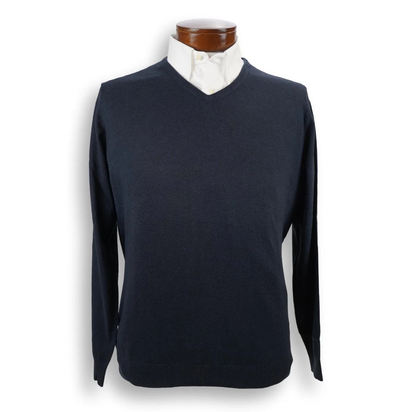 Cotton, Silk, and Cashmere Blend V-Neck Sweater - Image 3